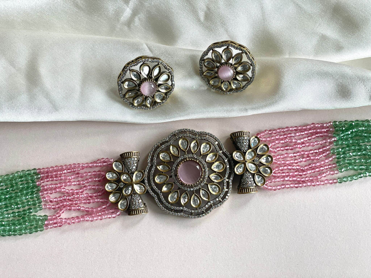 Green Pink Choker Indian