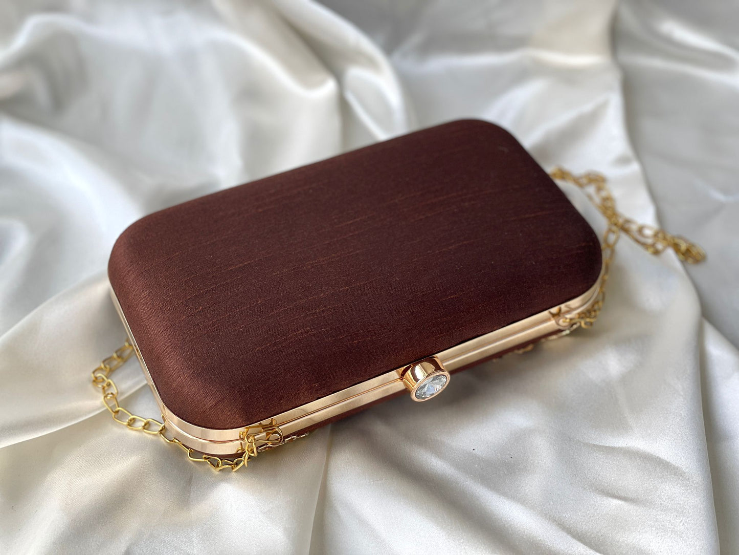 Brown and Gold Zardozi Clutch