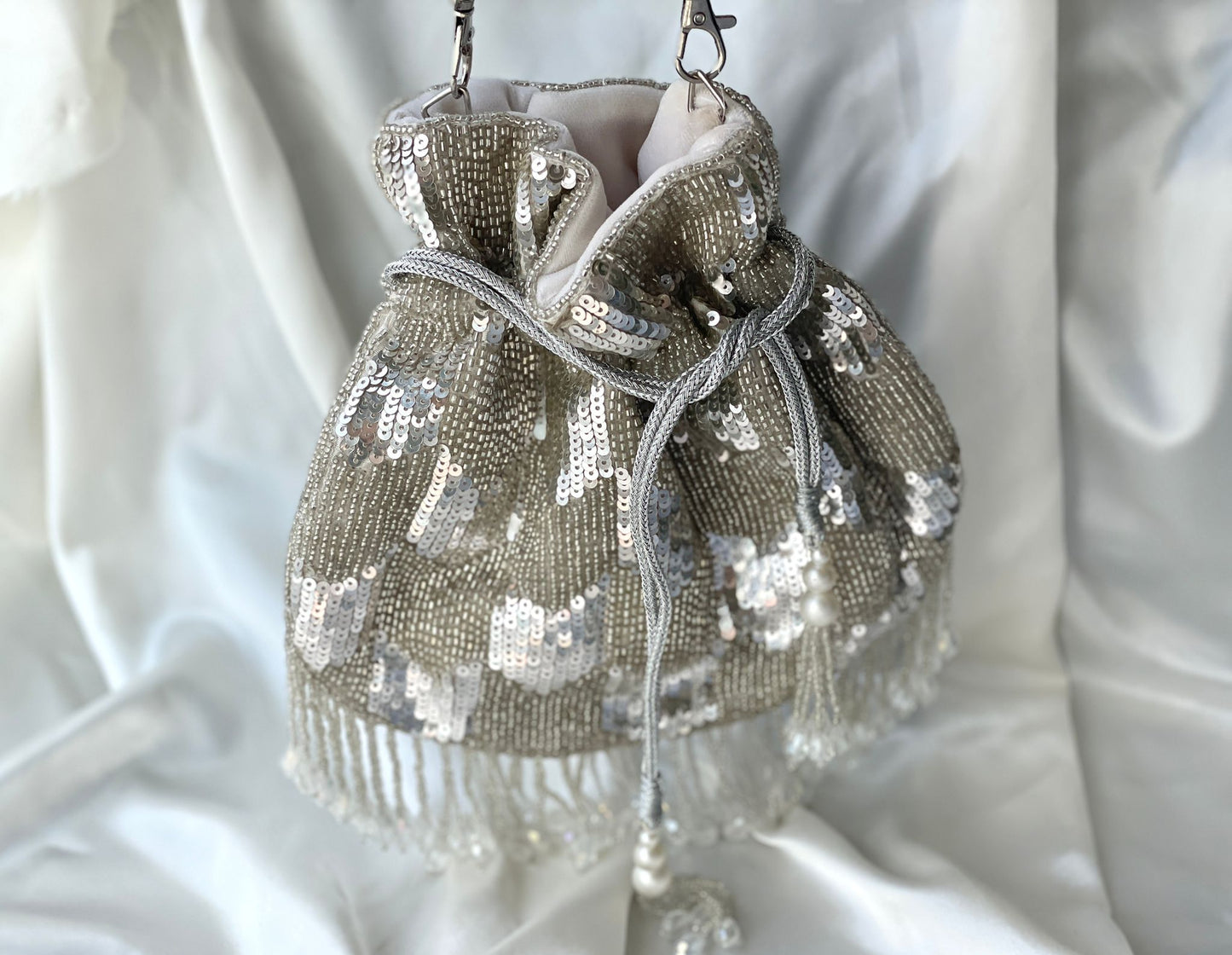 Silver Sequin Potli