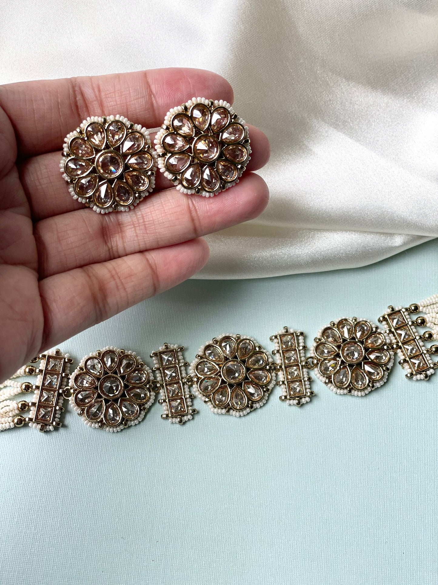 Elegant Polki Choker Jewelry