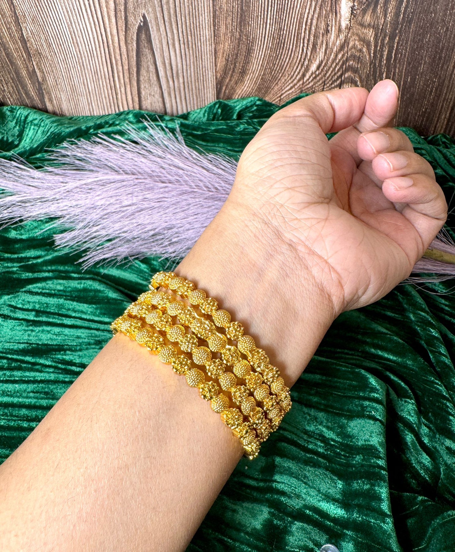 Gold Bangles ( Set of 4) - Charisma 1023