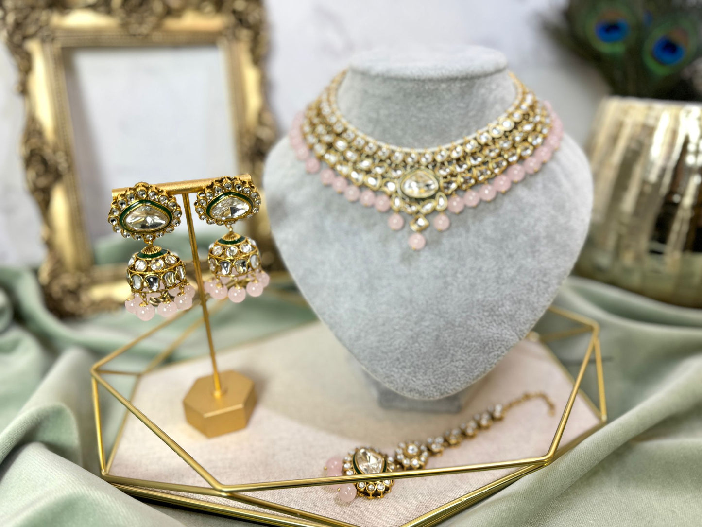 Light Pink Kundan Choker Set- Grace 1003