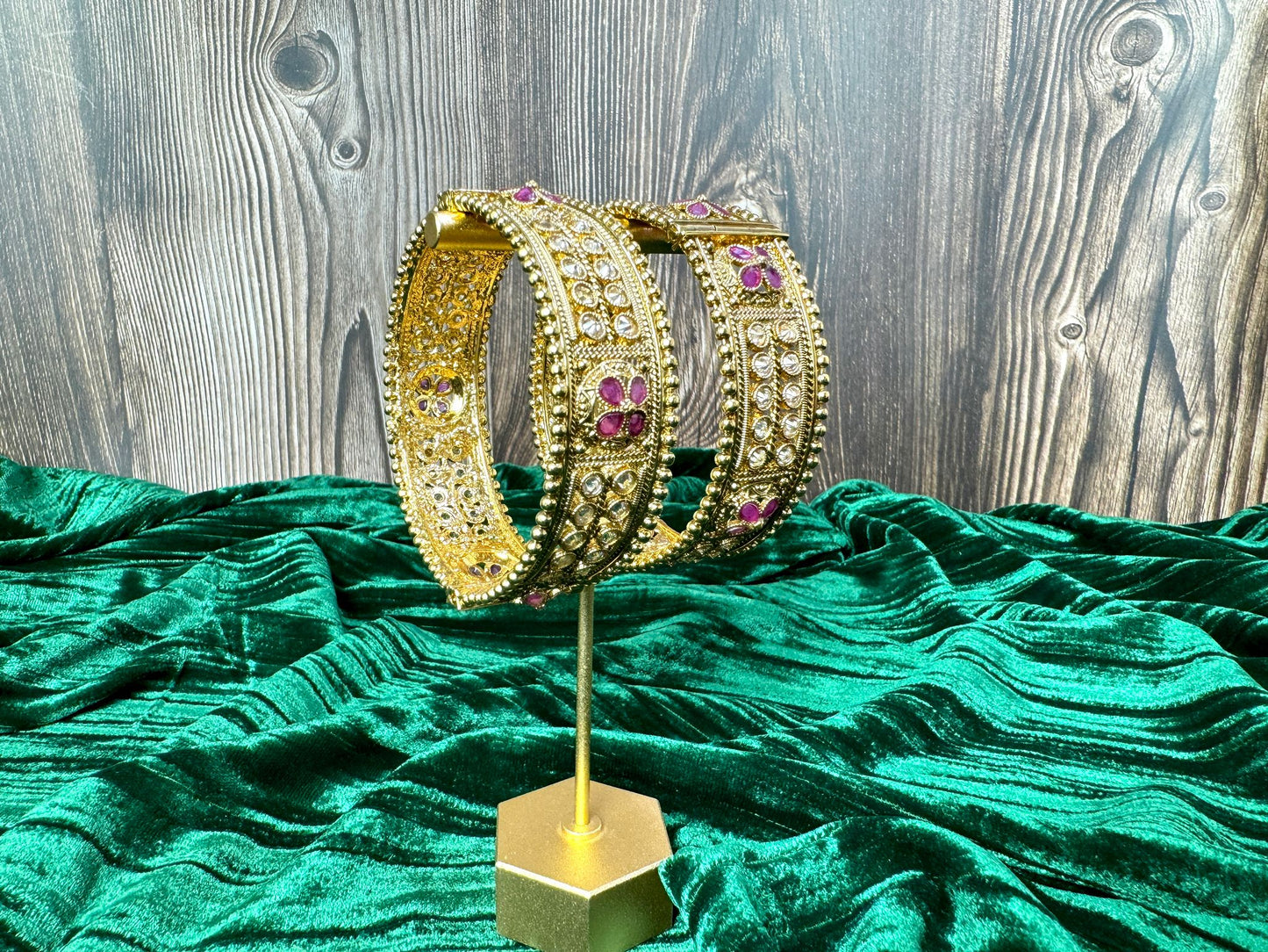 Gold and magenta Kangans- Charisma 1025
