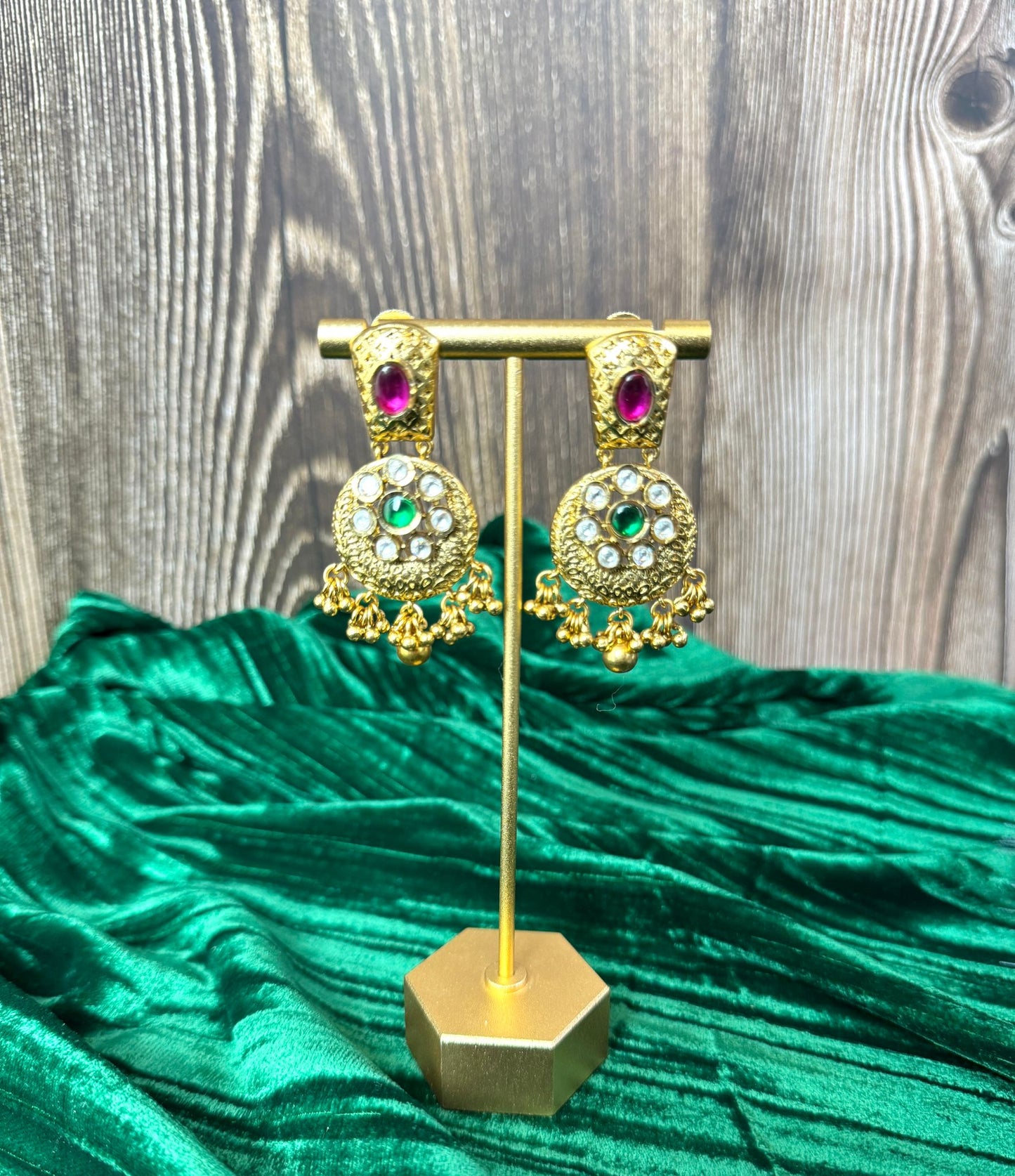 Magenta Green Gold Plated Set- Charisma 1012