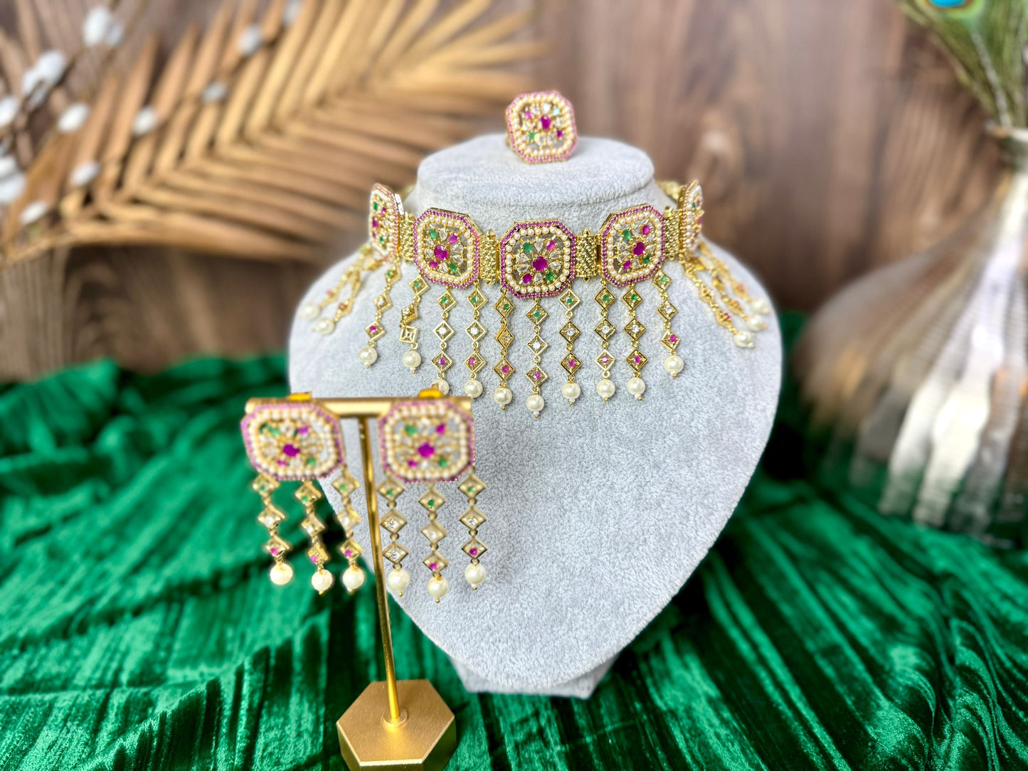 Magenta Green Crystal Set- Charisma 1004
