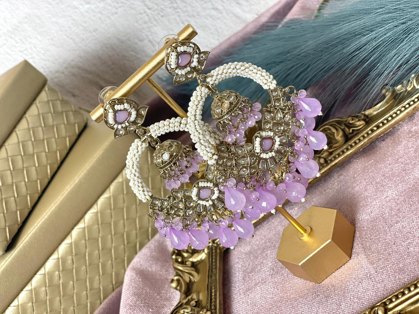 Lavender Jhumka- Aura 1001
