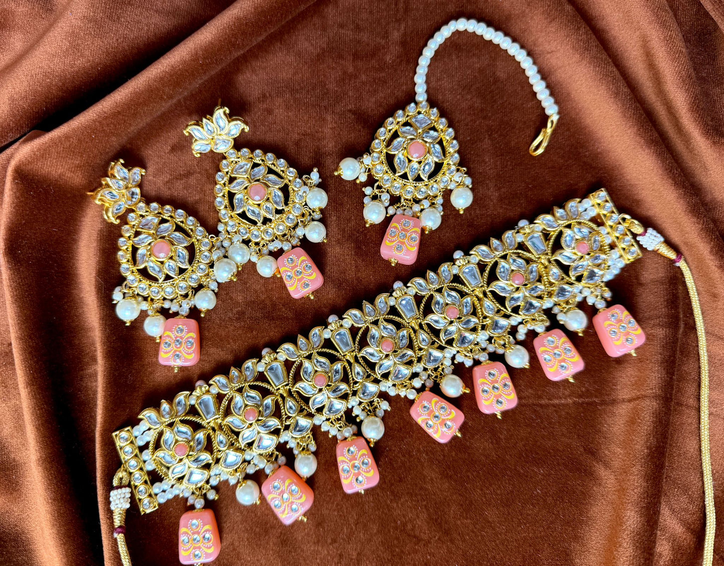 Peach Meenakari Set- Charisma 1005