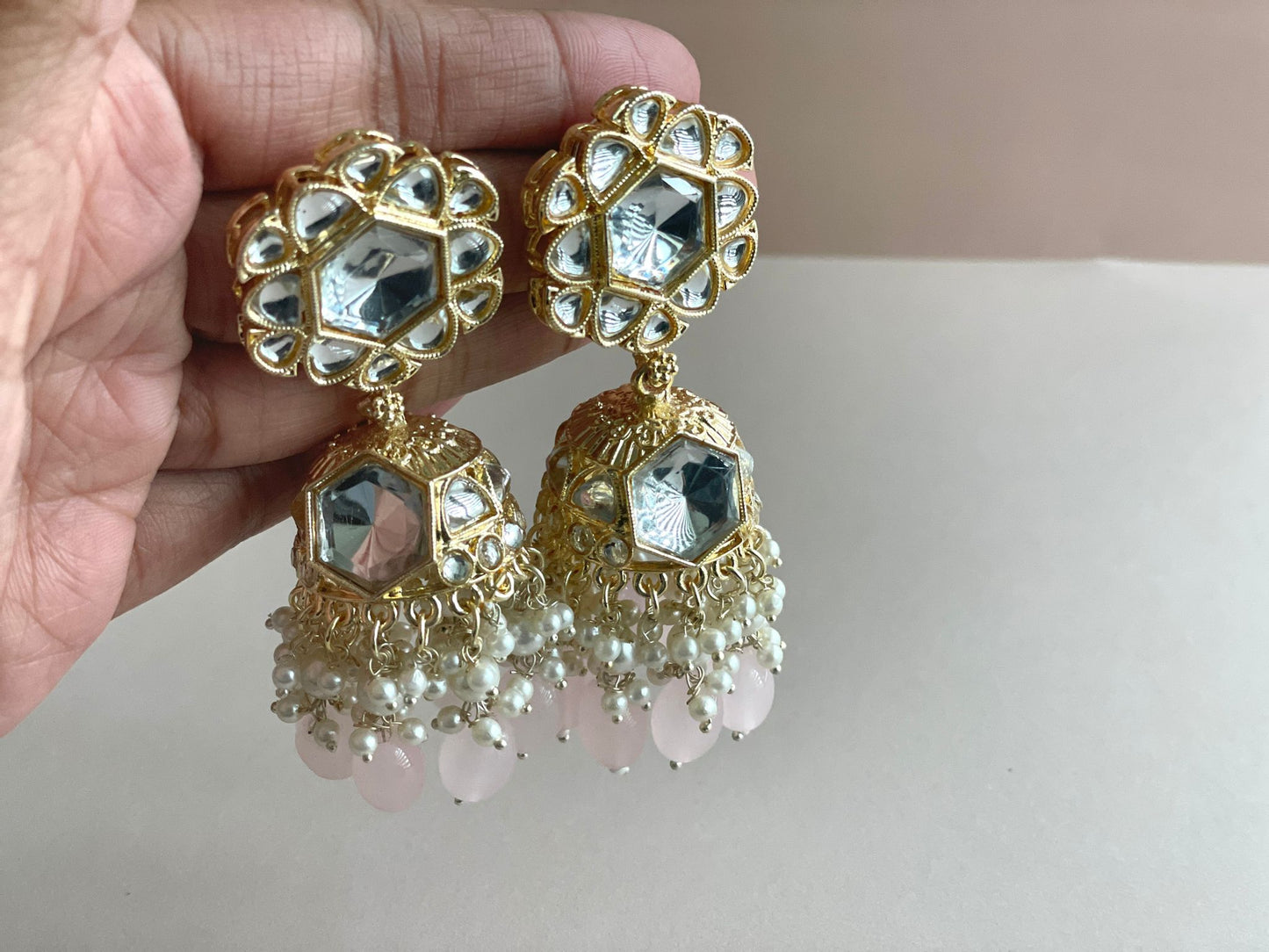 Saanvi Jhumka- Baby Pink