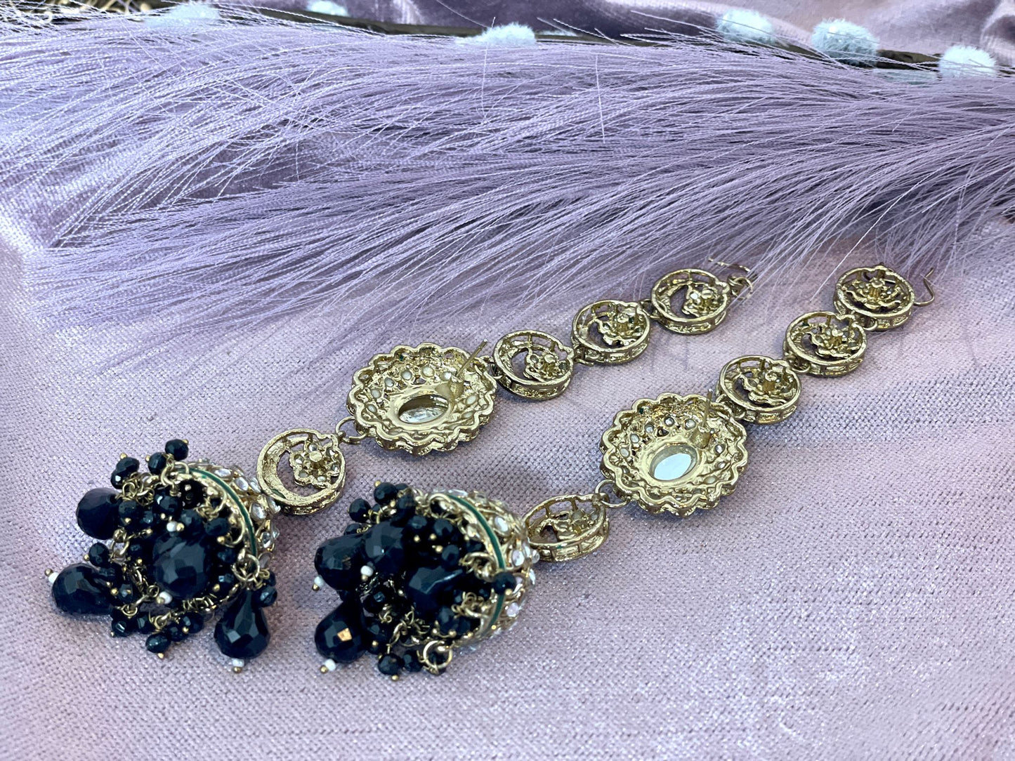 Black Sahara Earrings- Aura 1014