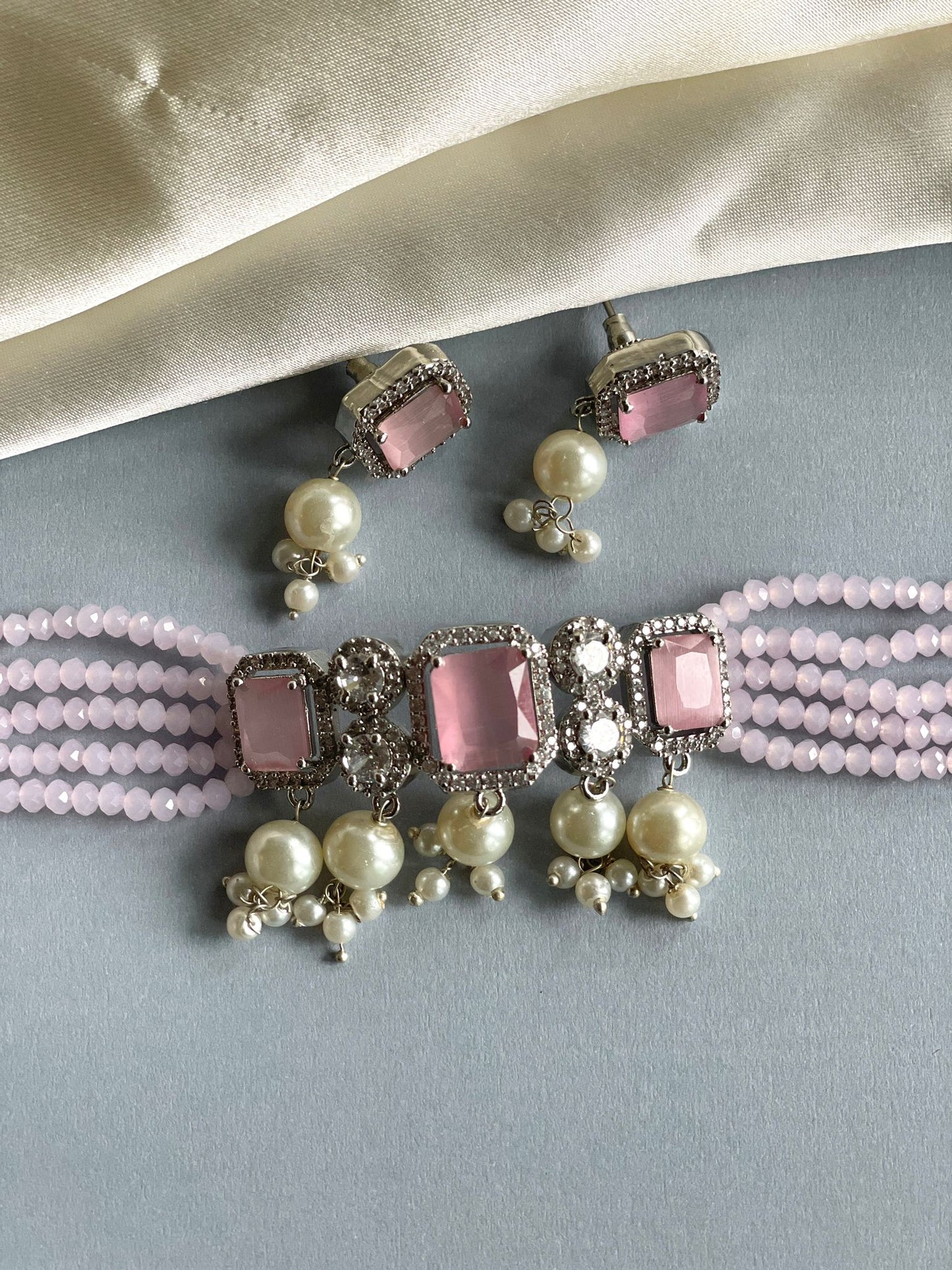 Baby Pink Crystal Choker