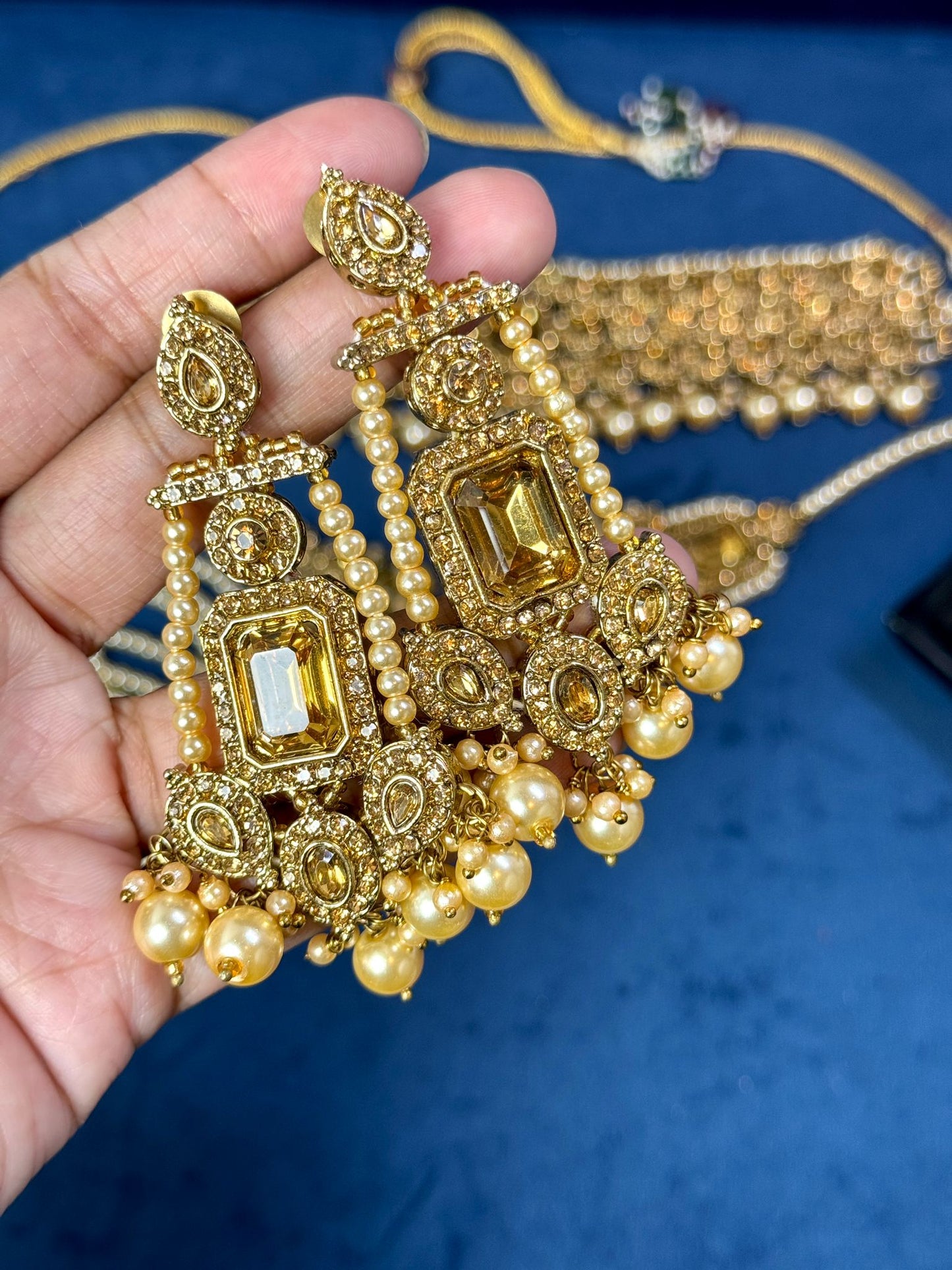 Gold Pearl Choker Set- Majesty 1002