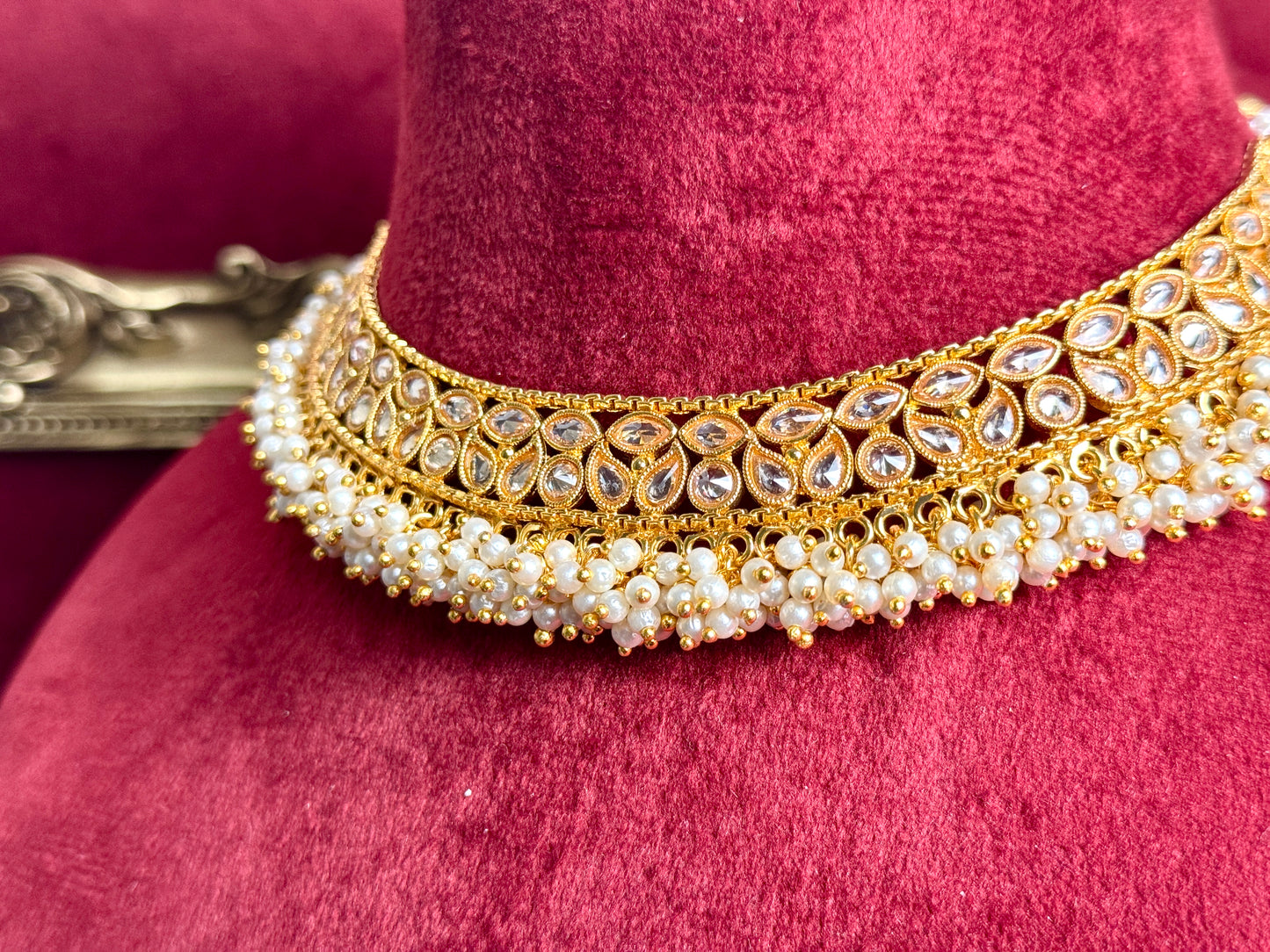 Gold Plated Pearl Set Swarna 1003