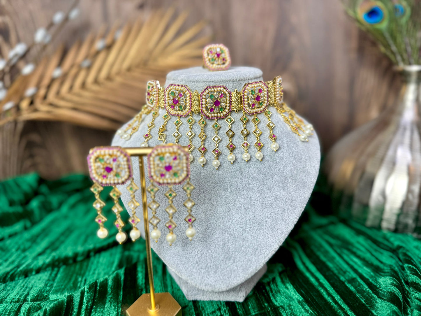 Magenta Green Crystal Set- Charisma 1004