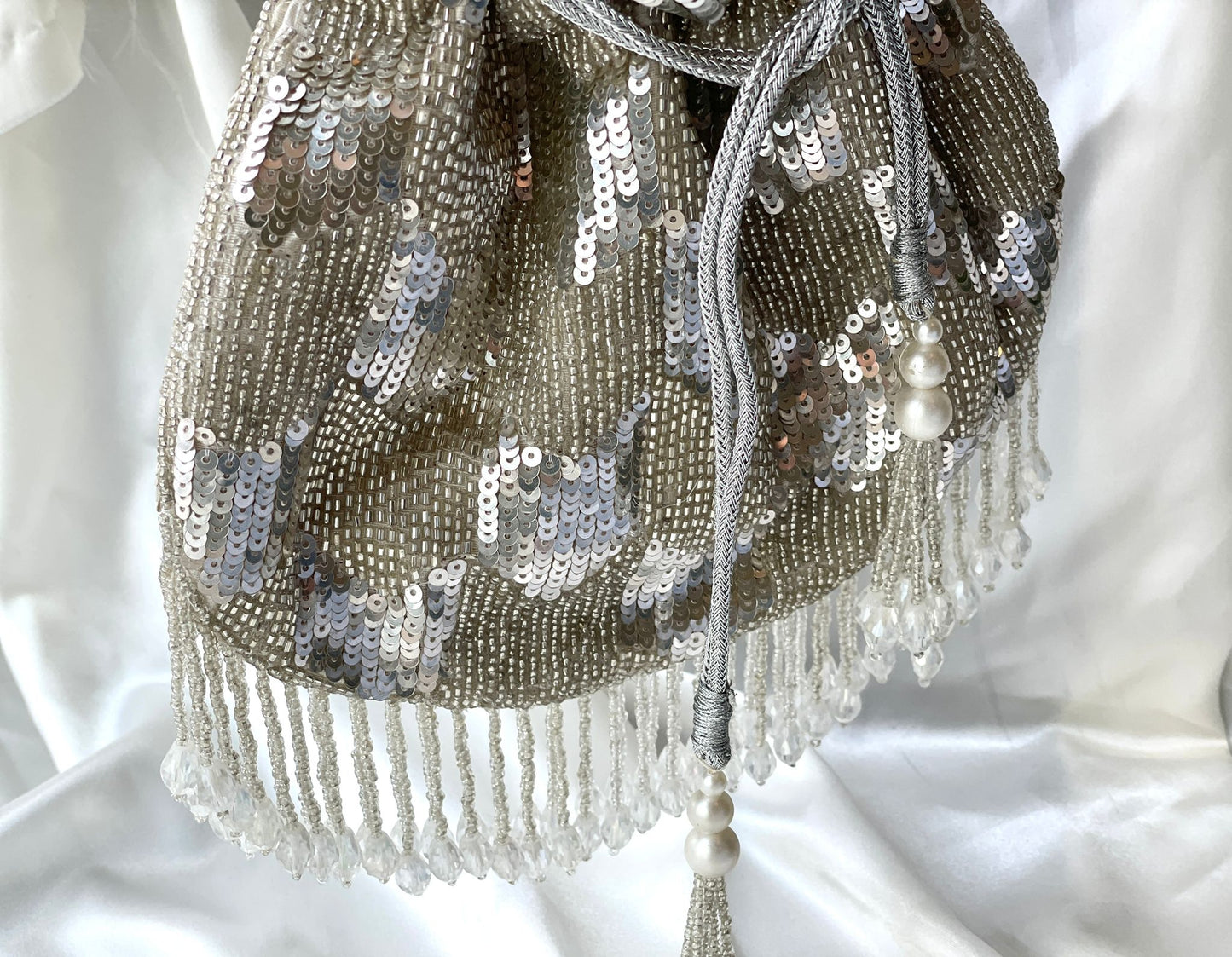 Silver Sequin Potli