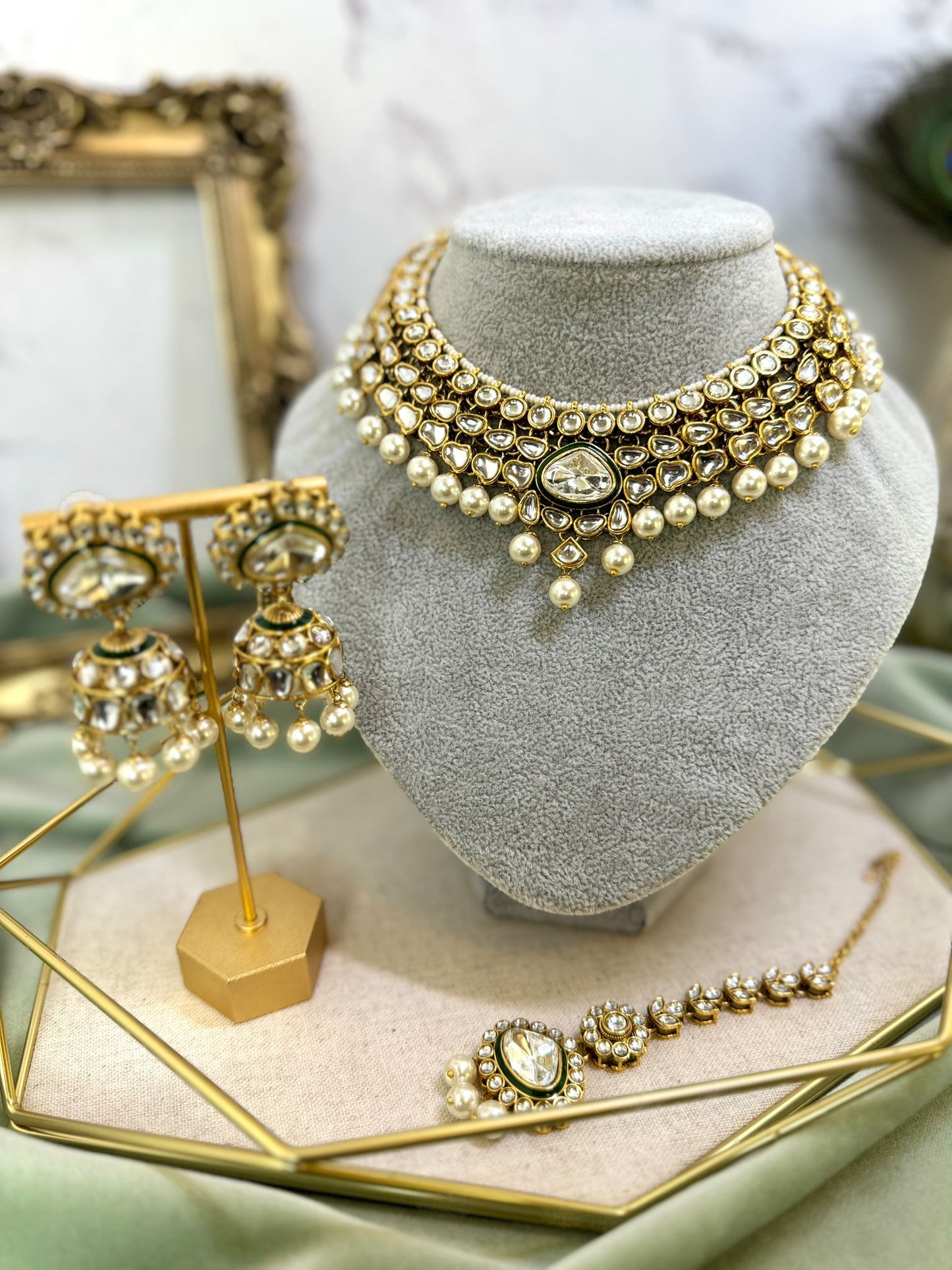Gold Kundan choker set- Grace 1003