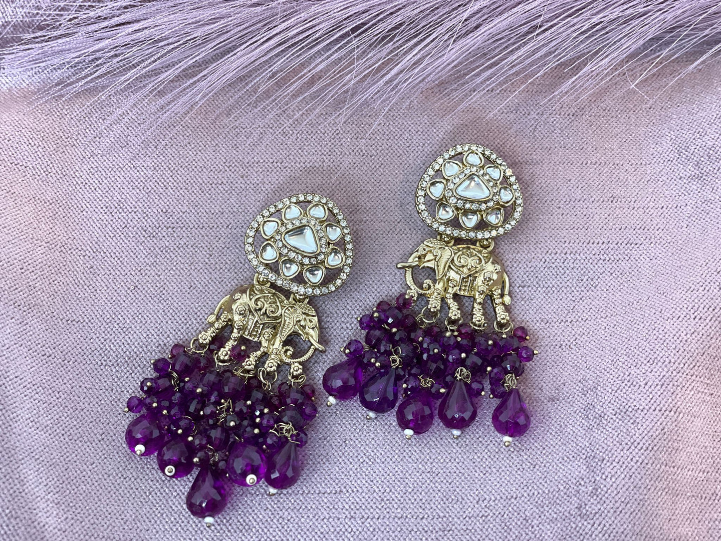 a beautiful dark purple earrings