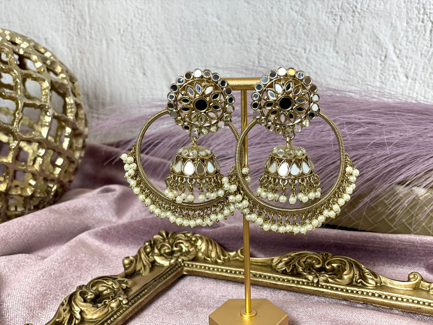 Mirror Jhumkas- Aura 1006