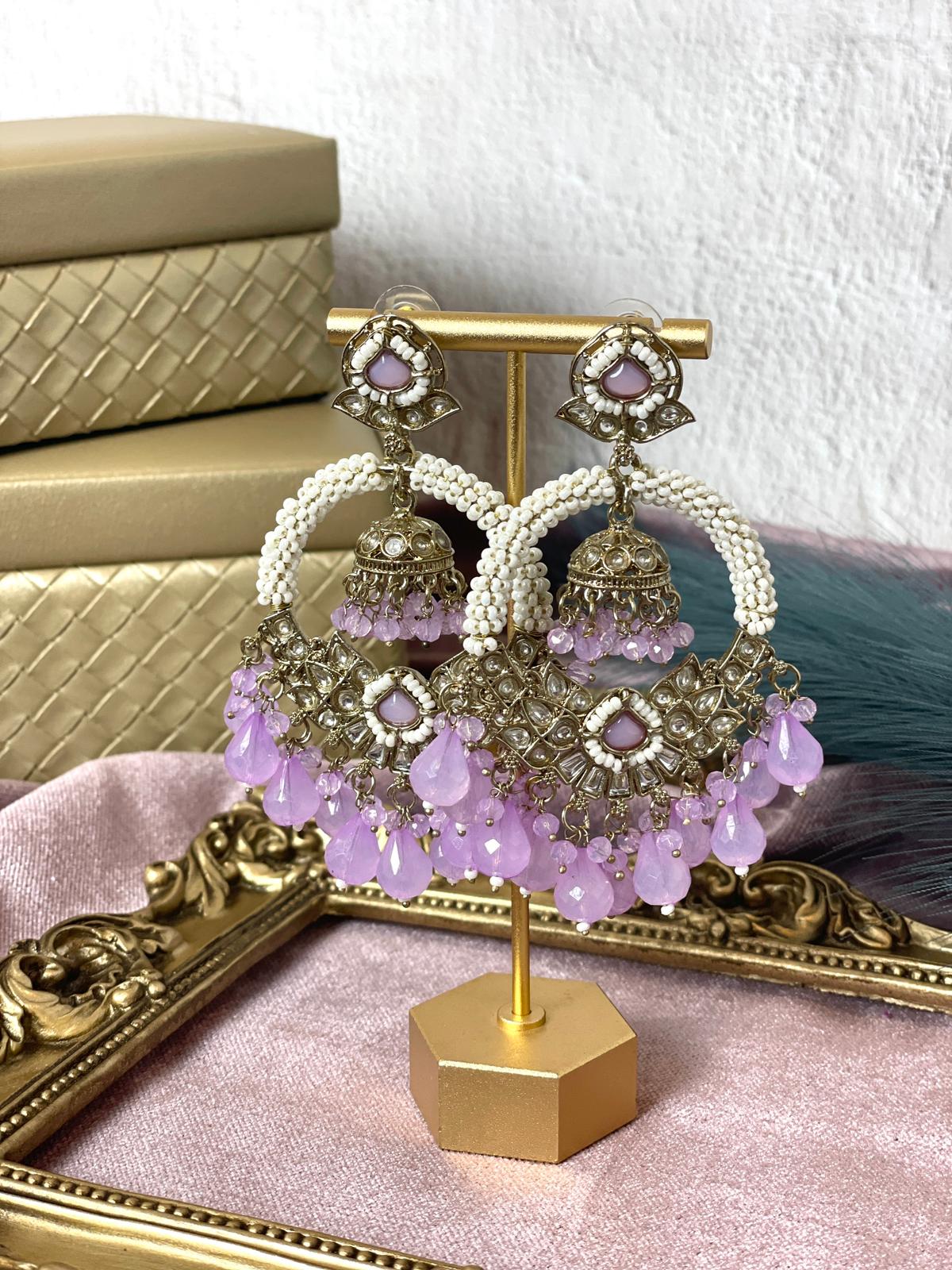 Lavender Jhumka- Aura 1001