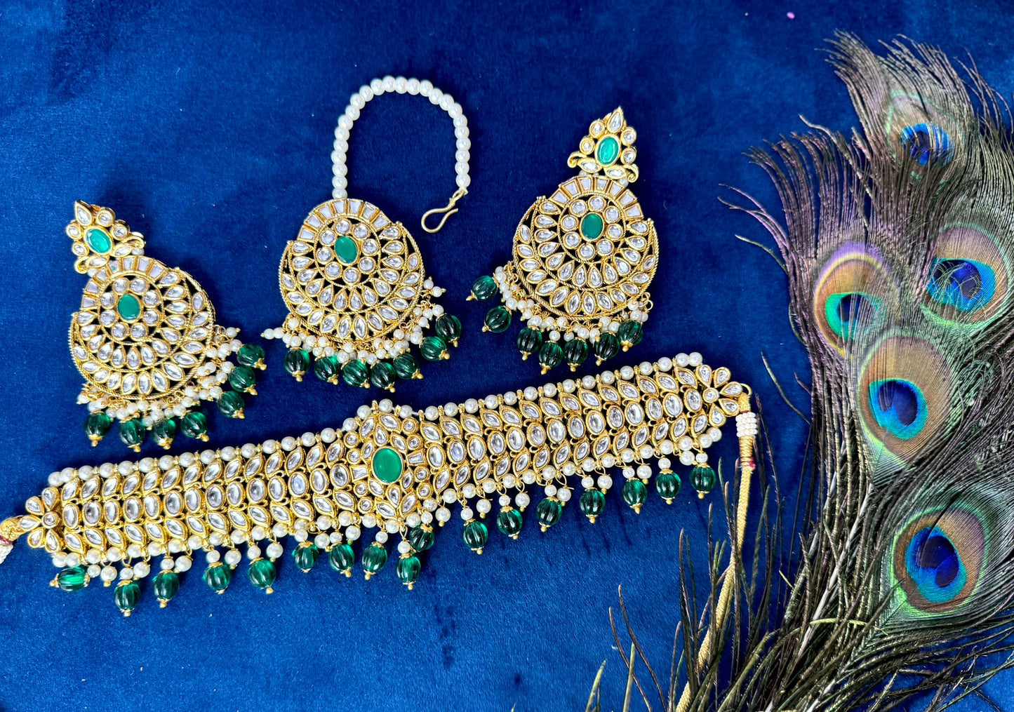 Green Kundan Set- Majesty 1010