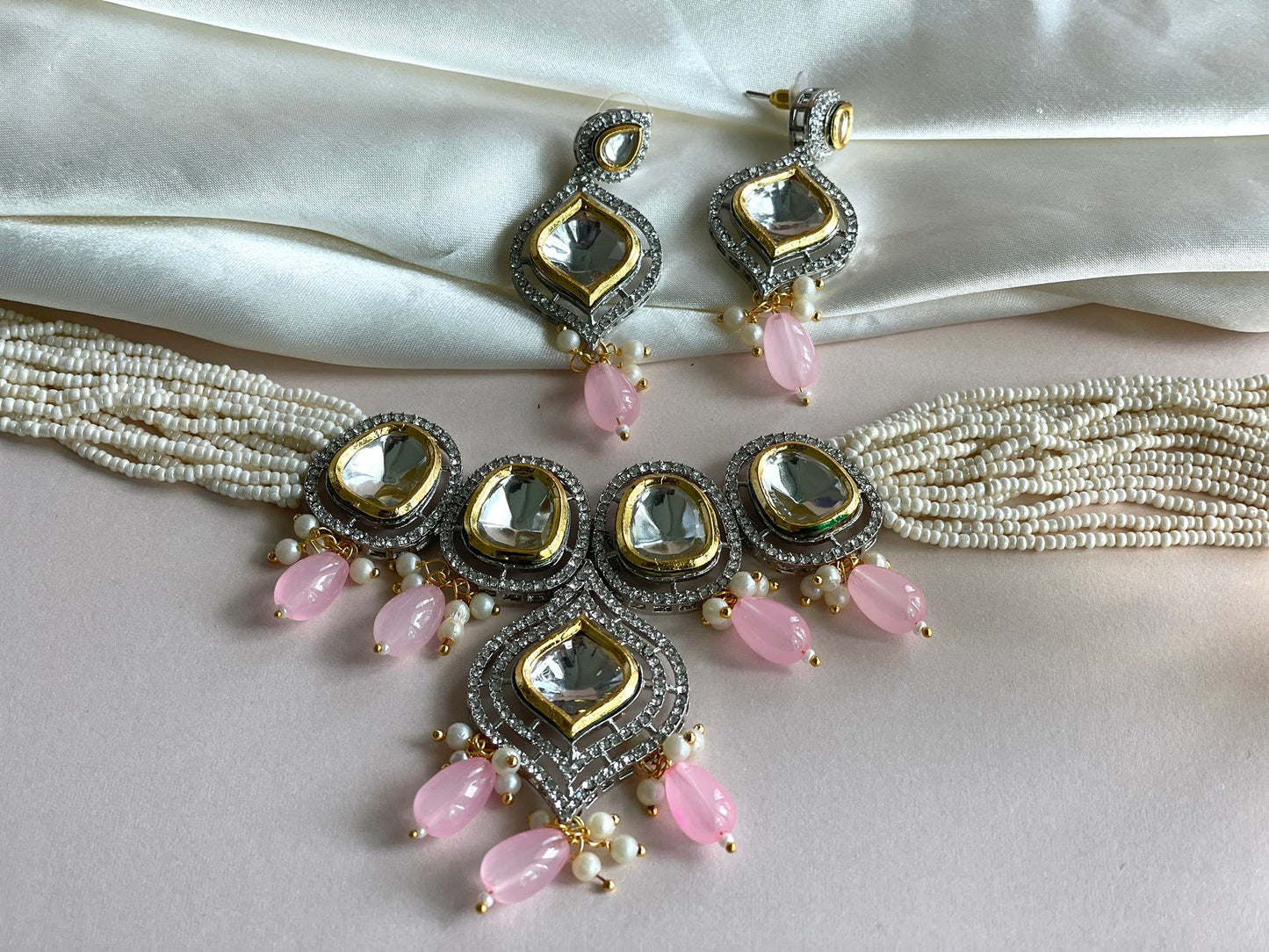 Baby Pink Dual Tone Choker