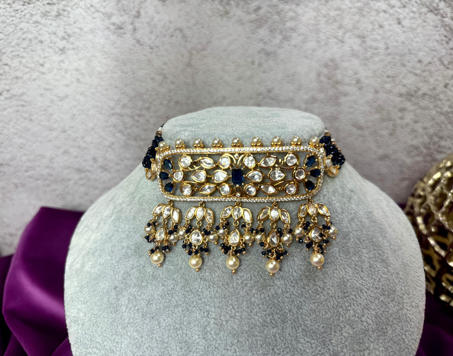 Navy Blue Tyaani Choker- Roar 1014