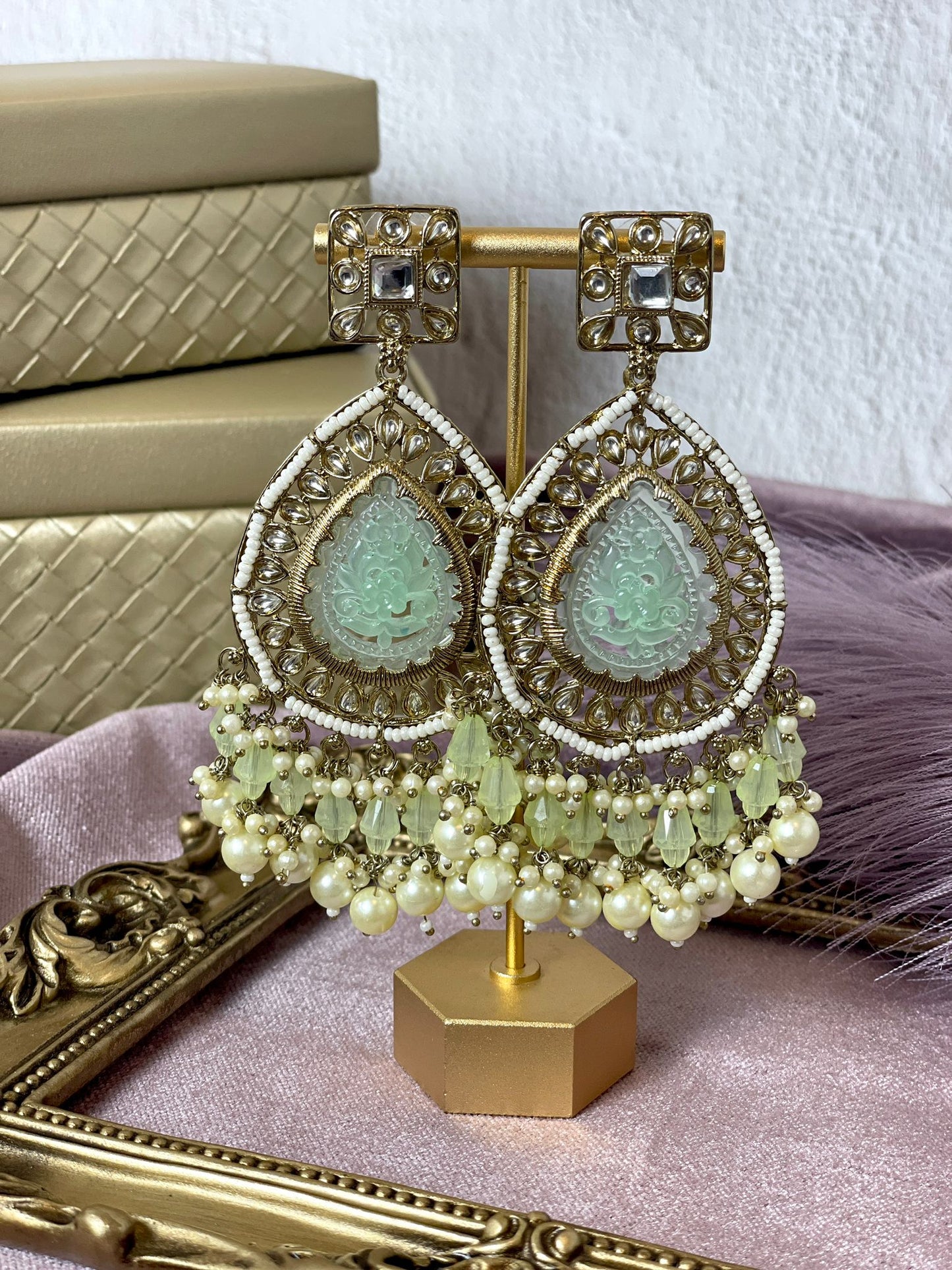 Mint Green Earrings - Aura 1002