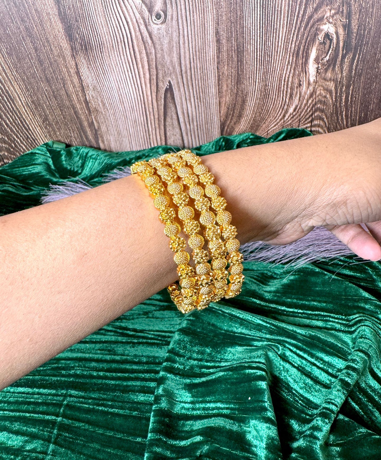 Gold Bangles ( Set of 4) - Charisma 1023