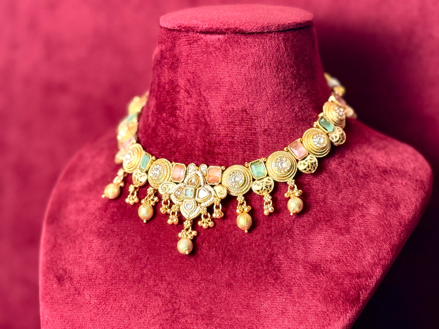 Mint Green and Baby pink choker Riva 1005