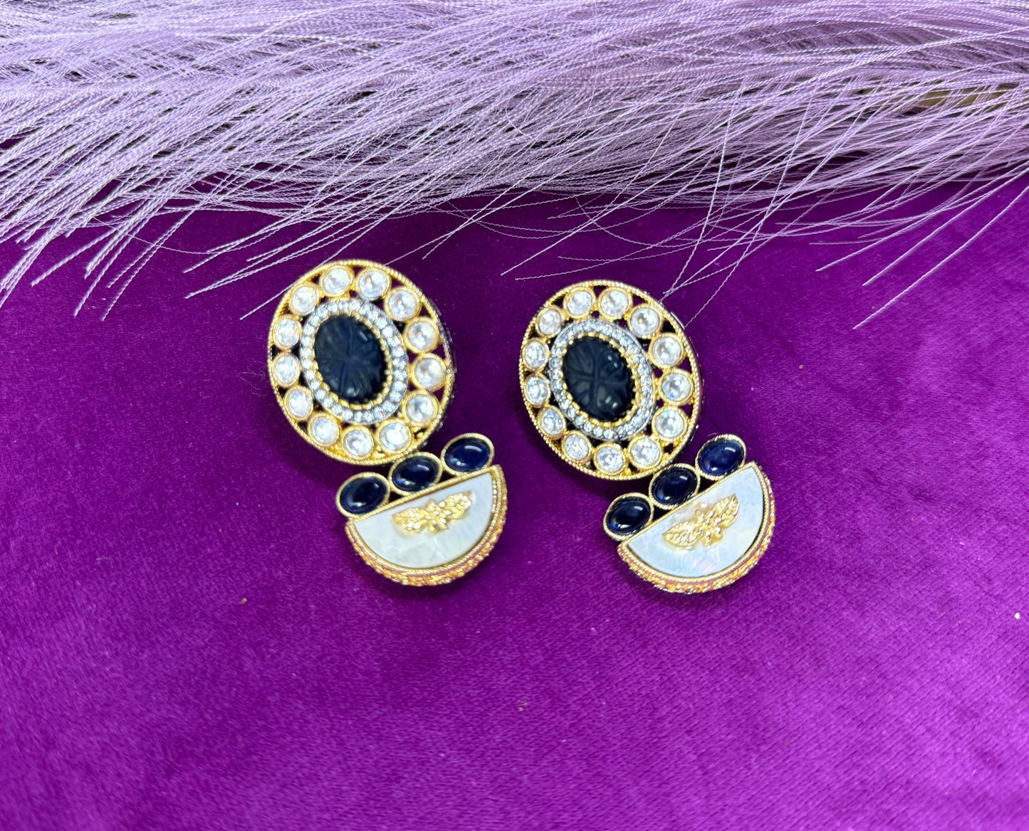Navy Blue Multicolor Victorian Set- Roar 1020