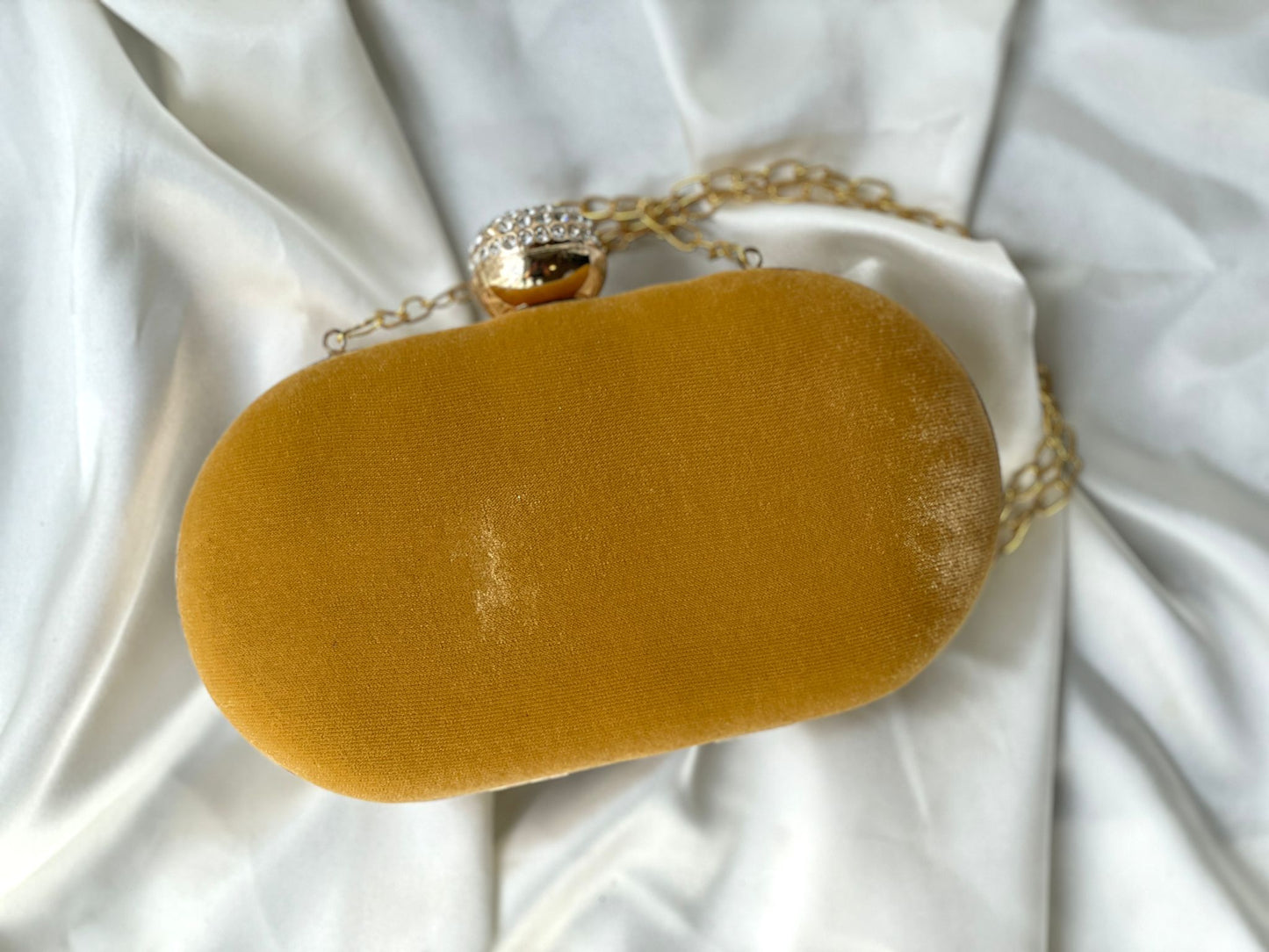 Yellow Pearl Zardozi Clutch