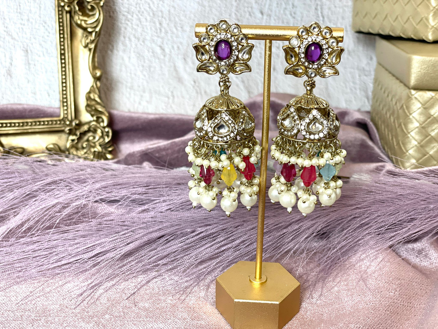 vibrant multicolor jhumka