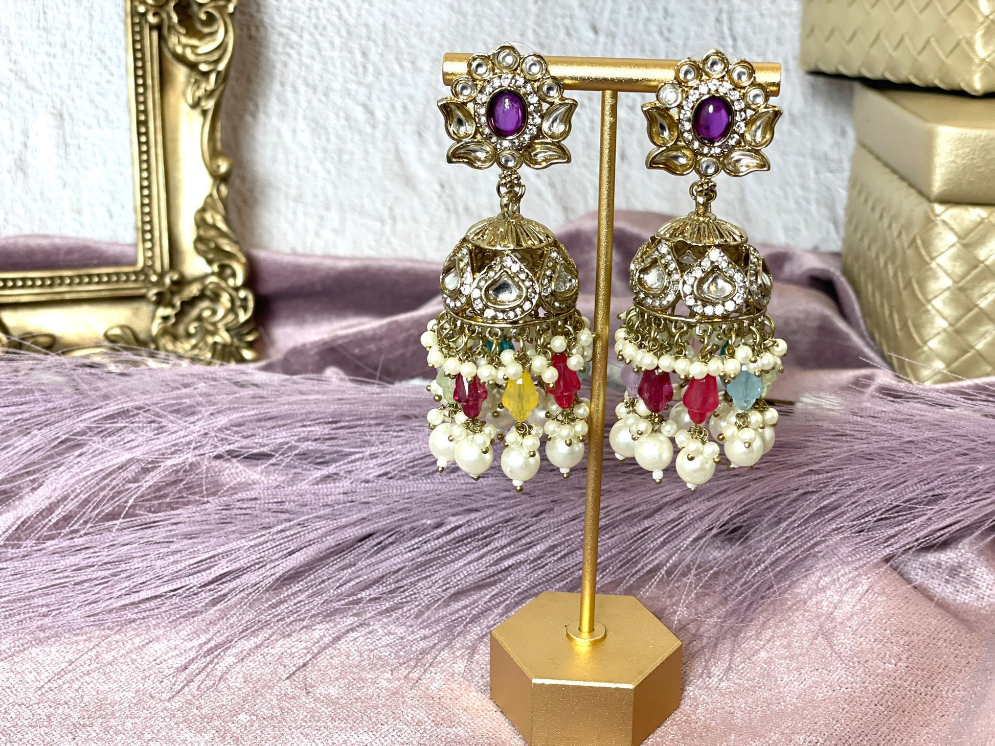 vibrant multicolor jhumka