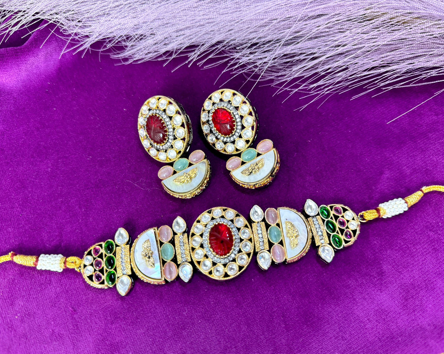 Red Multicolor Victorian Set- Roar 1020