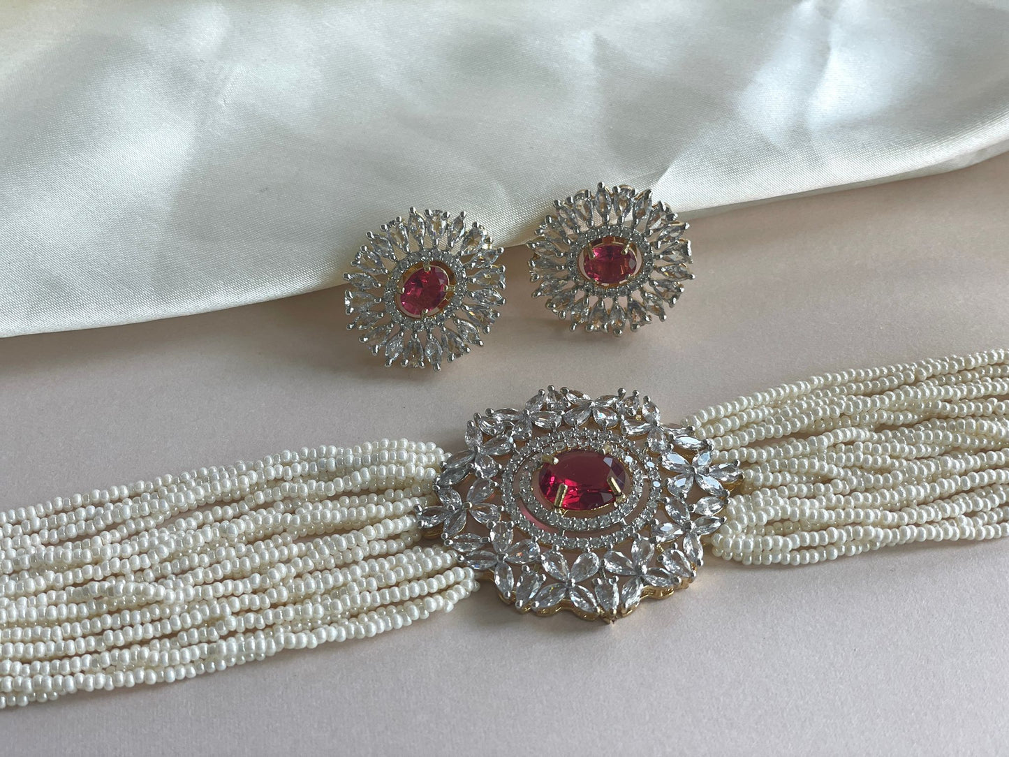 Pink Indian Choker Set