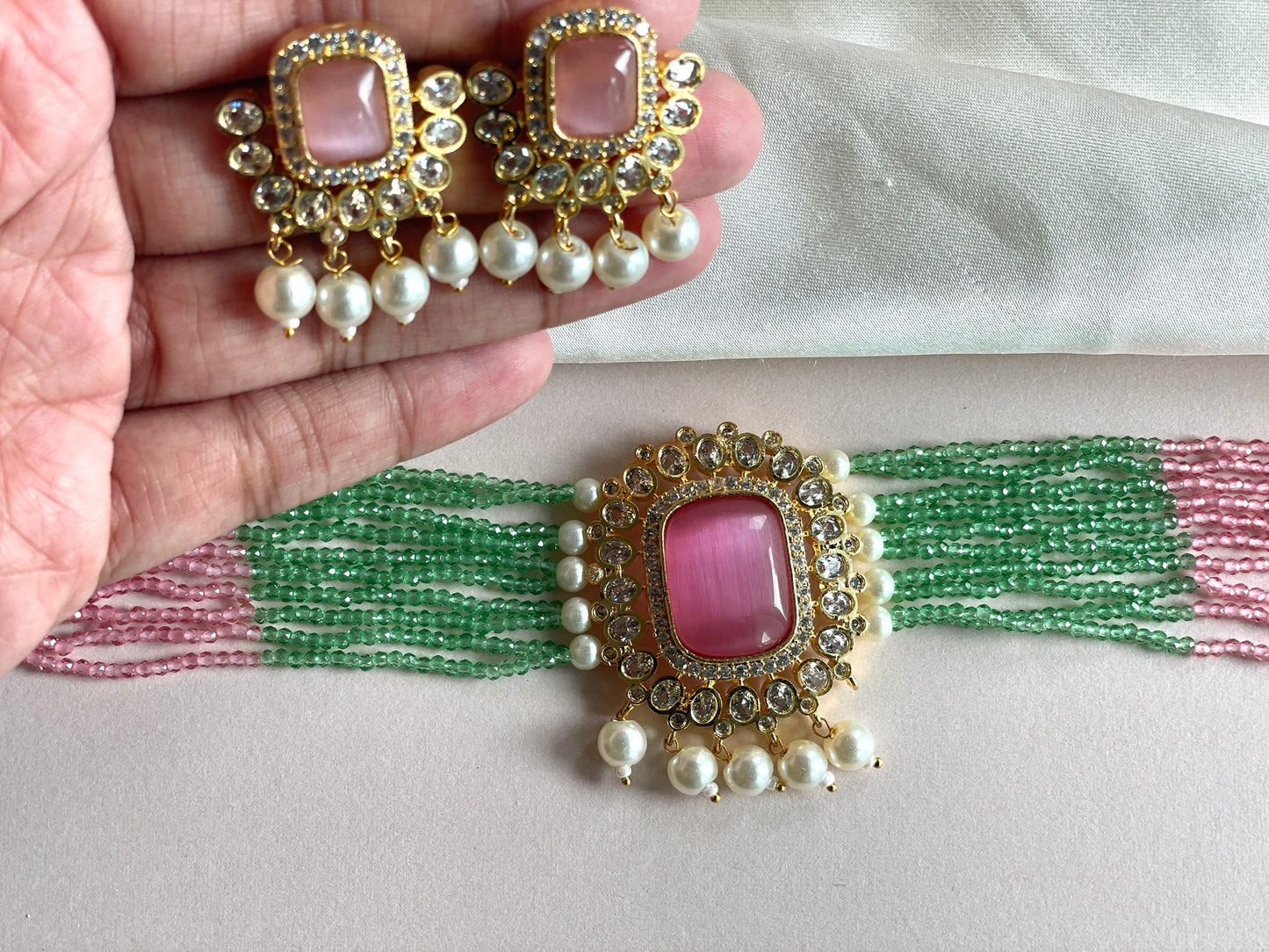 pink indian jewelry