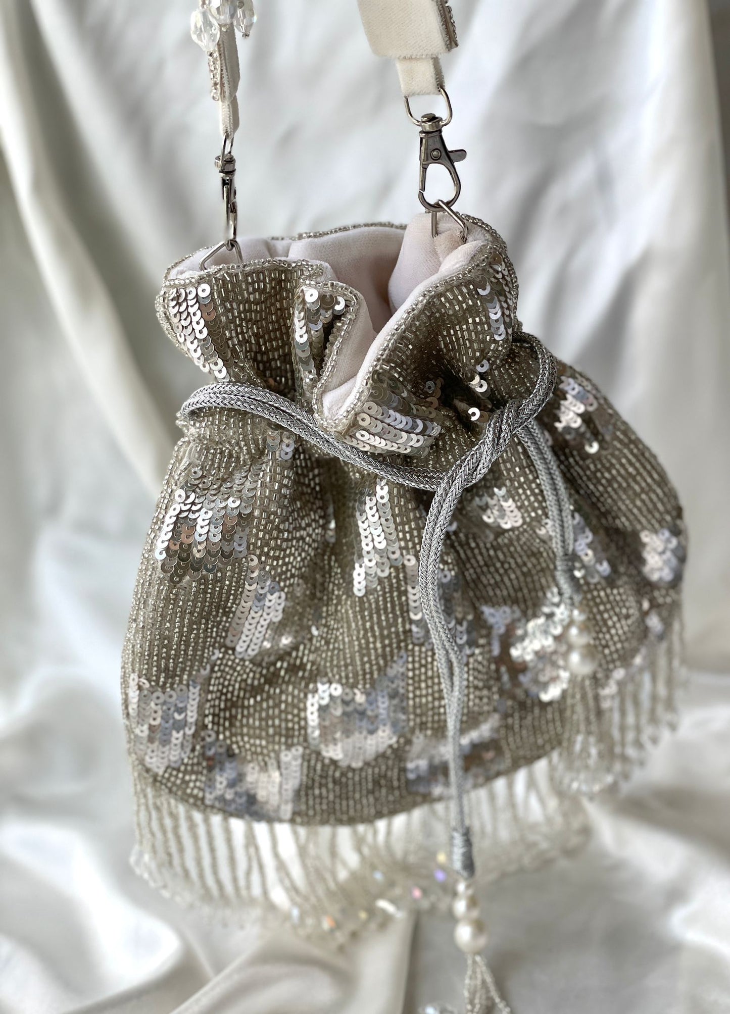 Silver Sequin Potli
