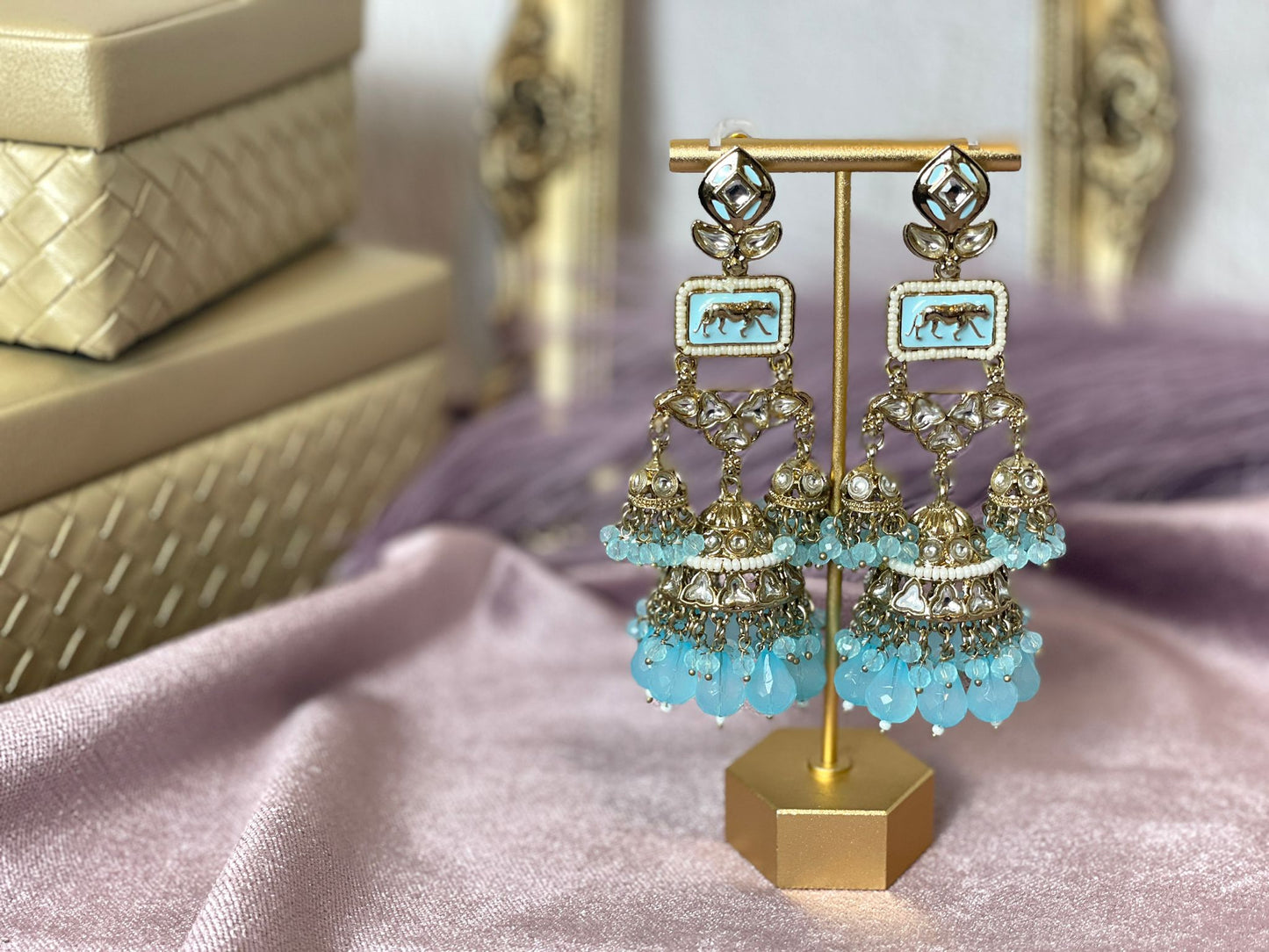 Stylish Baby Blue Earrings