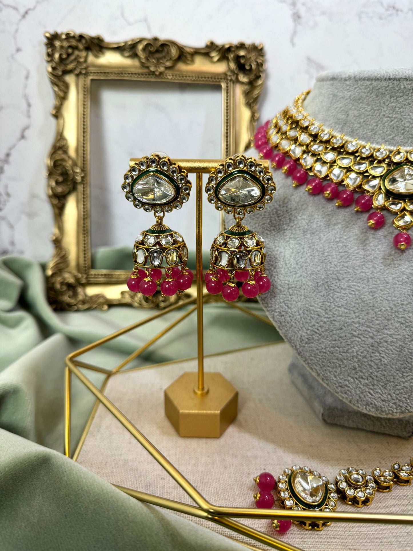 Magenta Kundan Choker Set - Grace 1003