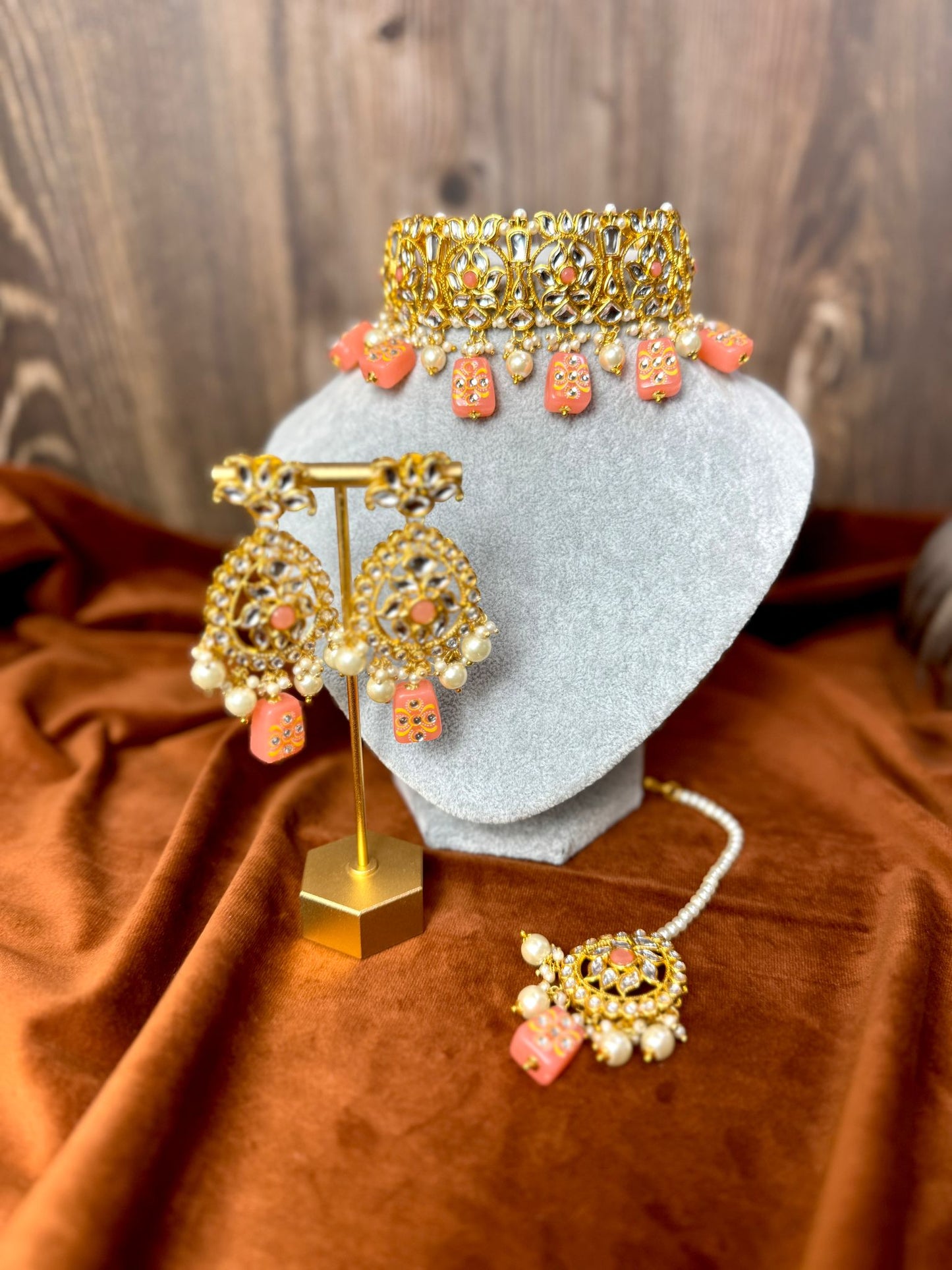 Peach Meenakari Set- Charisma 1005