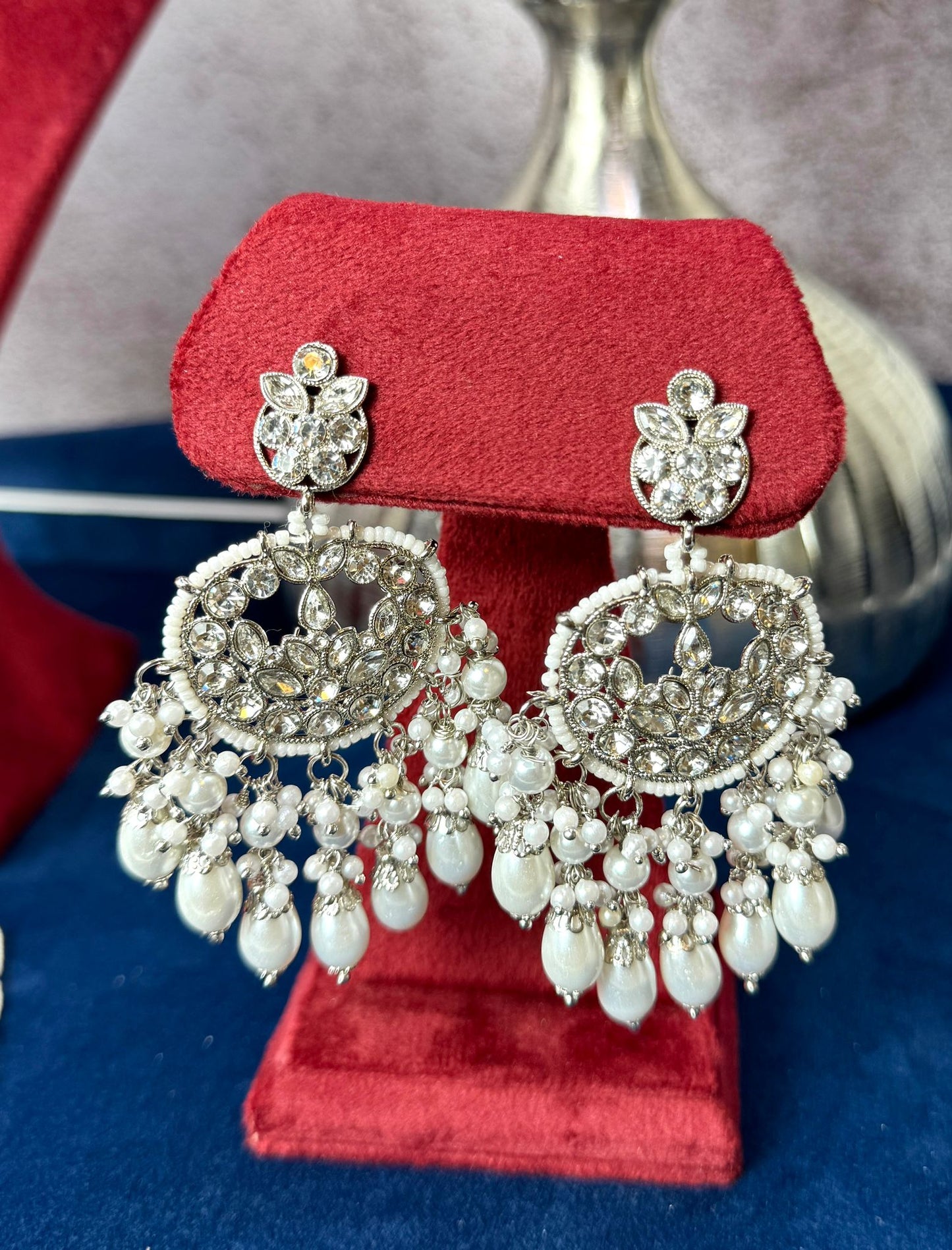 Silver Pearl Bridal Set- Majesty 1012