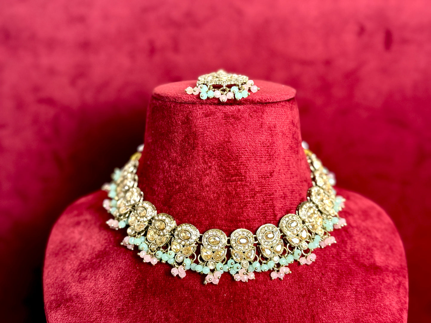 Mint Green Pink Swarna 1005