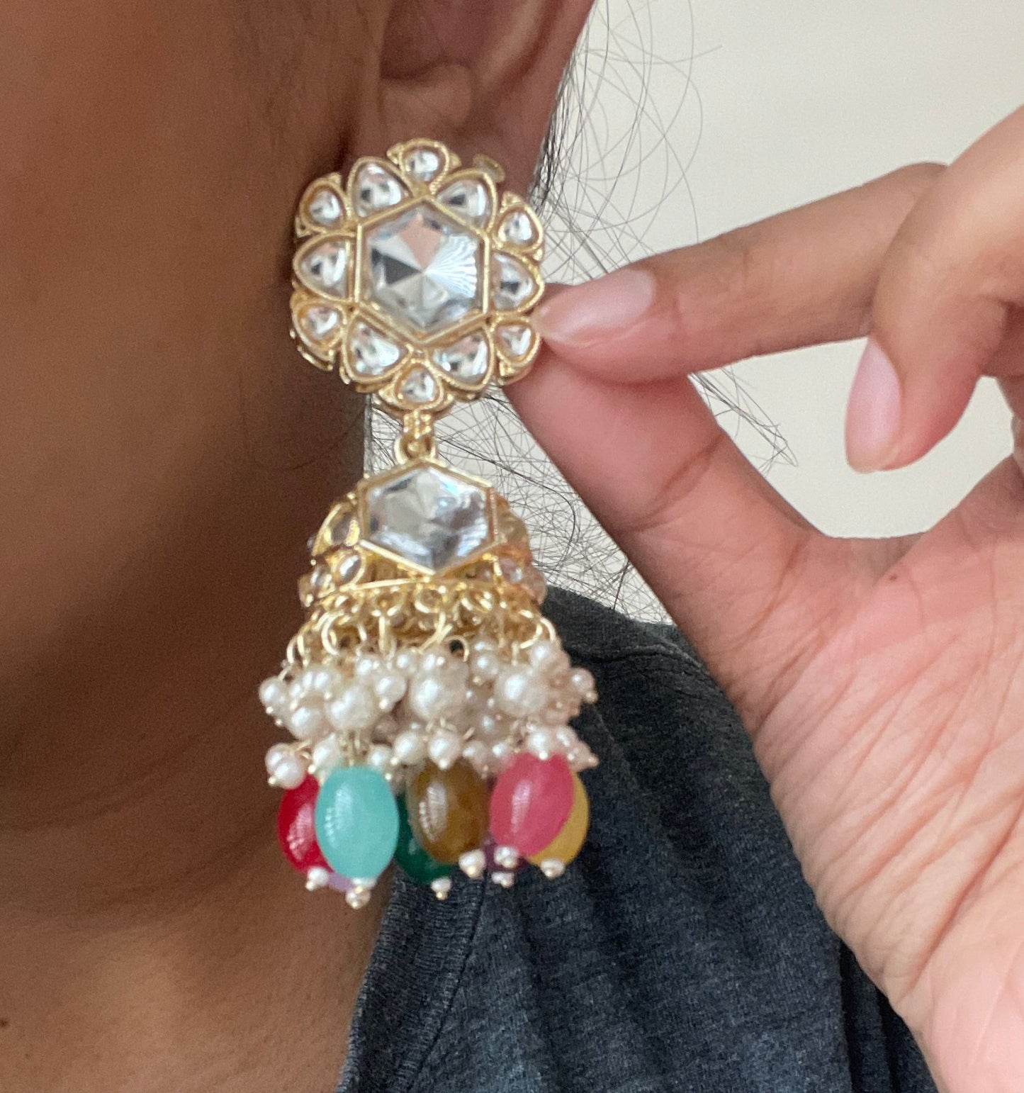 Saanvi Jhumka- Multicolor