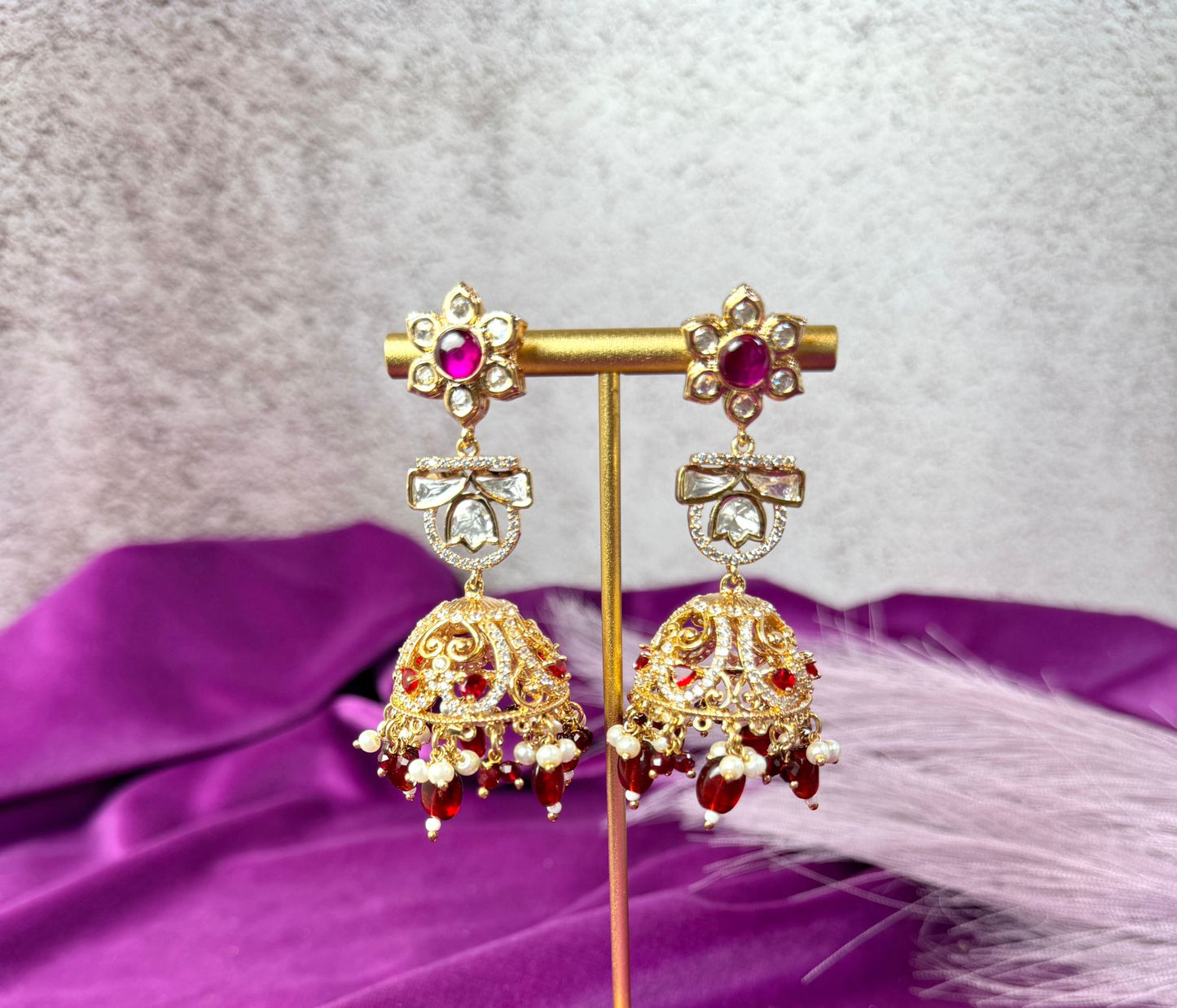 Maroon Kundan Set- Roar 1030