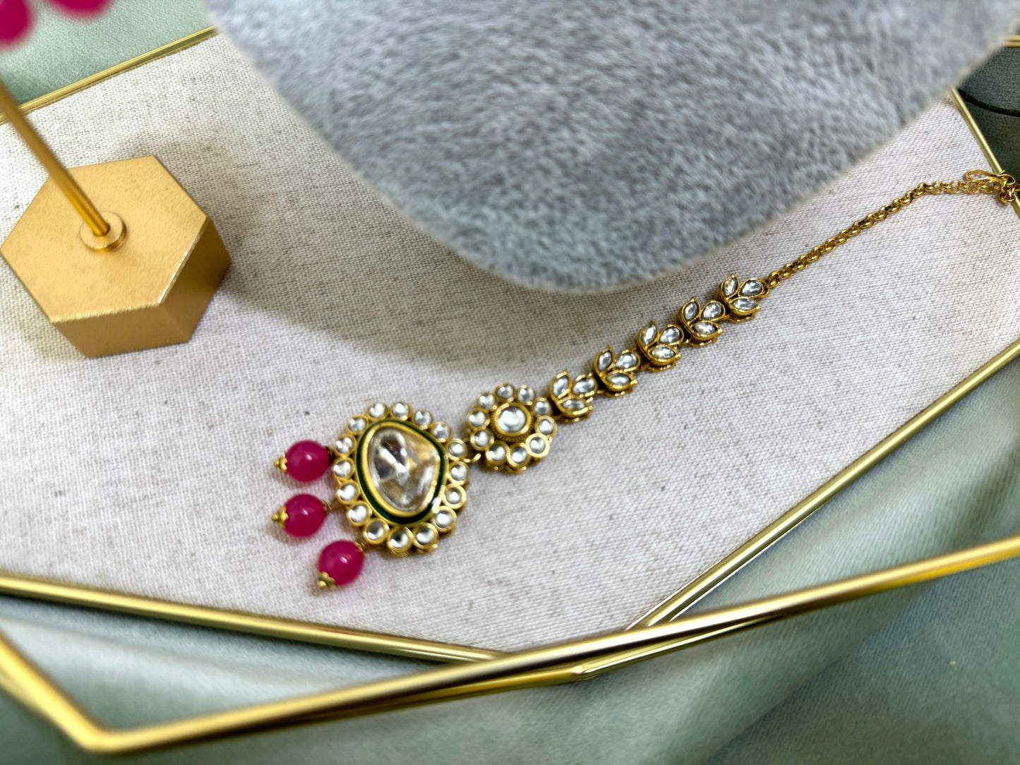 Magenta Kundan Choker Set - Grace 1003
