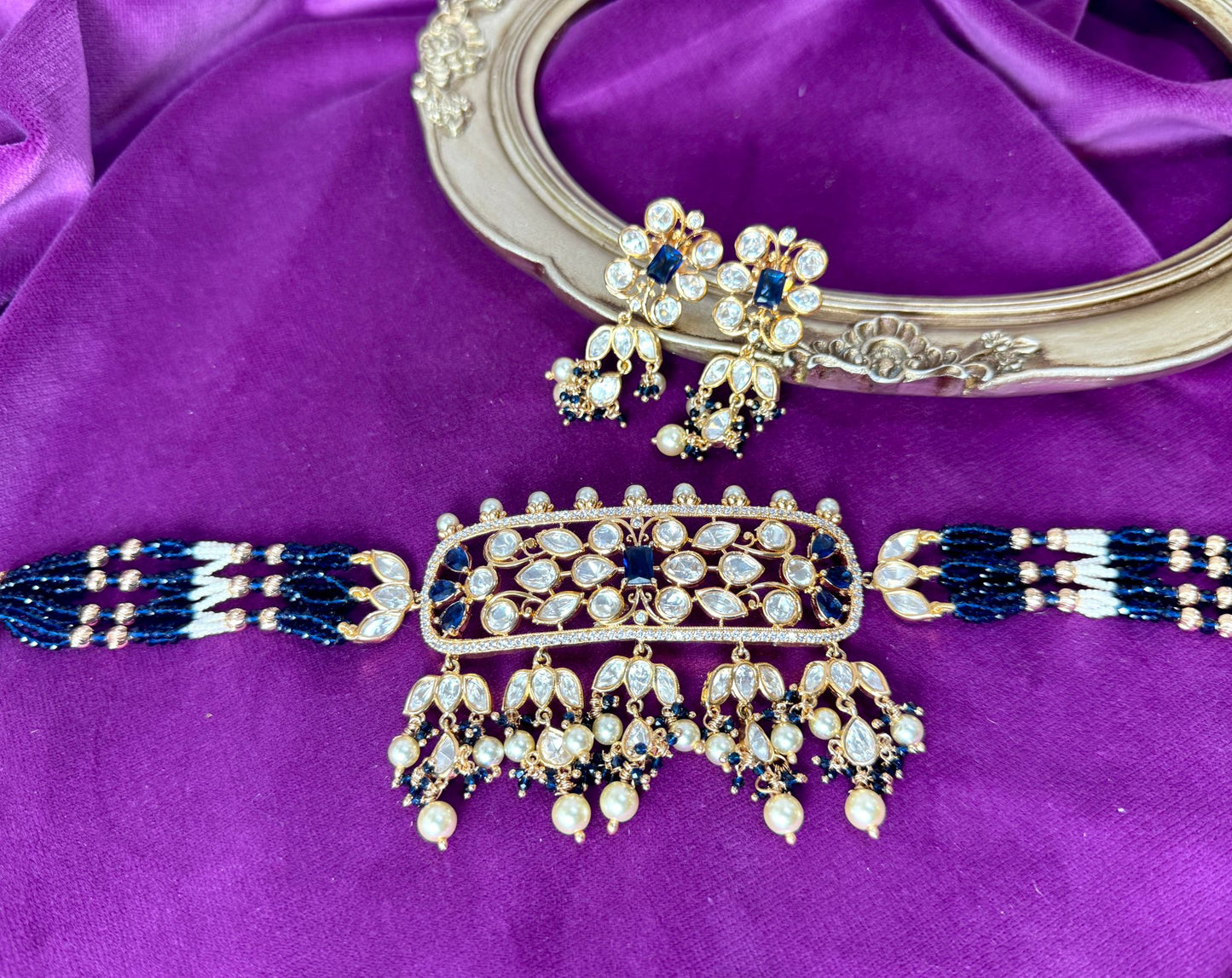 Navy Blue Tyaani Choker- Roar 1014