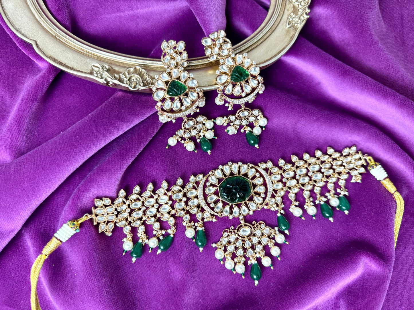 Emerald Green Kundan Set- Roar 1010