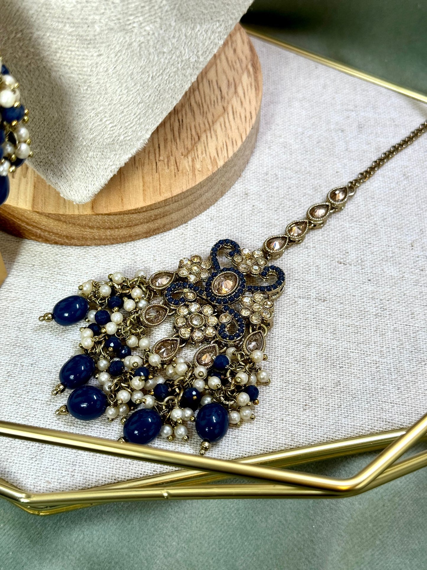 Navy Blue Pearl Choker- Grace 1001