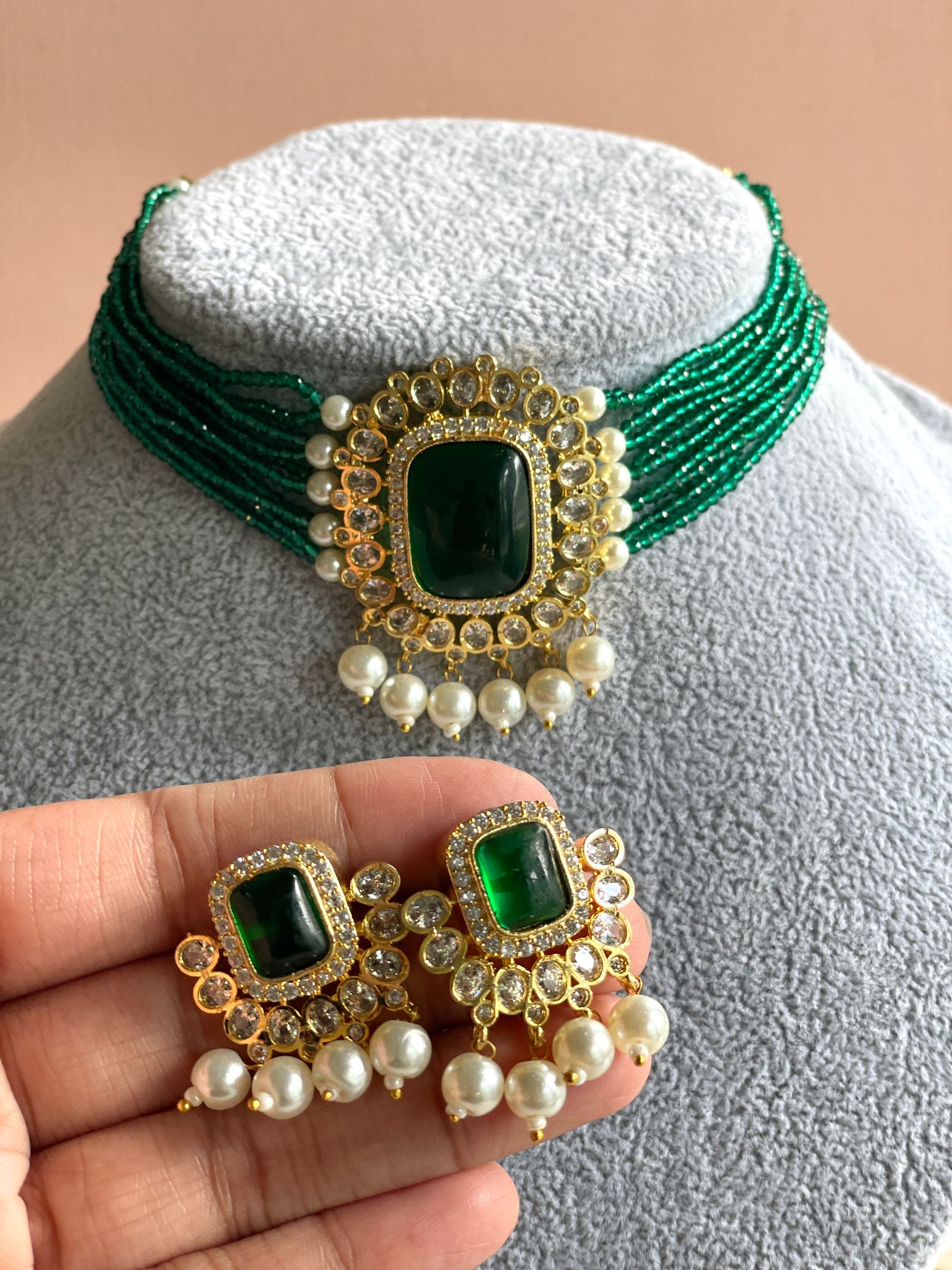 Emerald Green Indian Choker