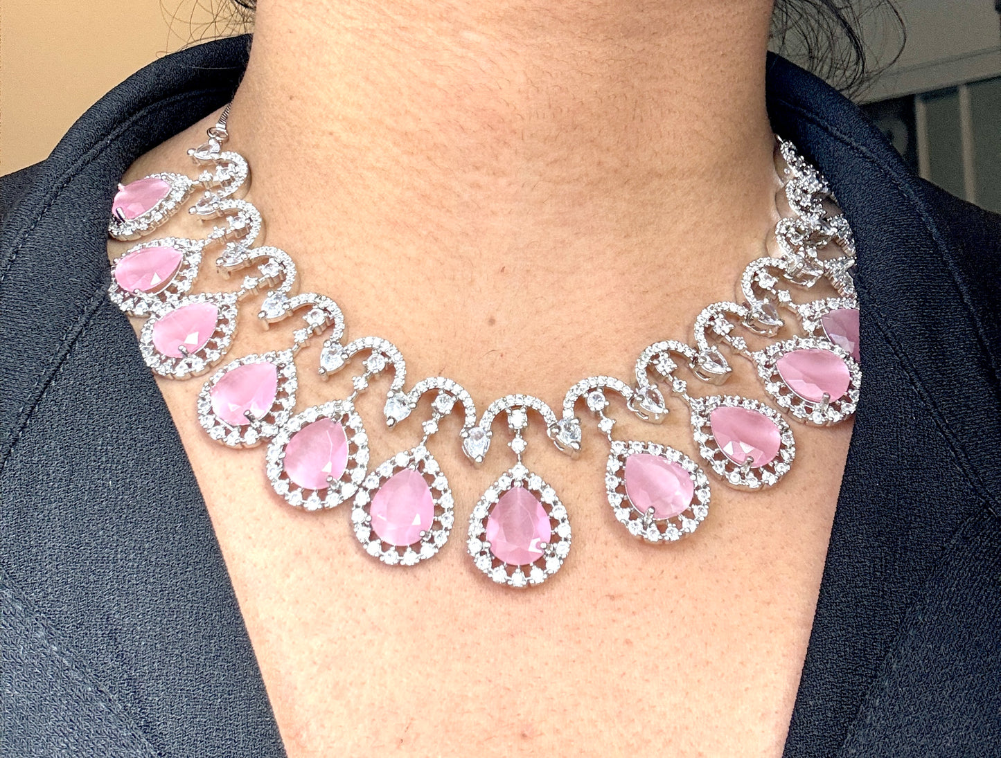 Baby Pink Jewel Set Diamond Glaze 1007