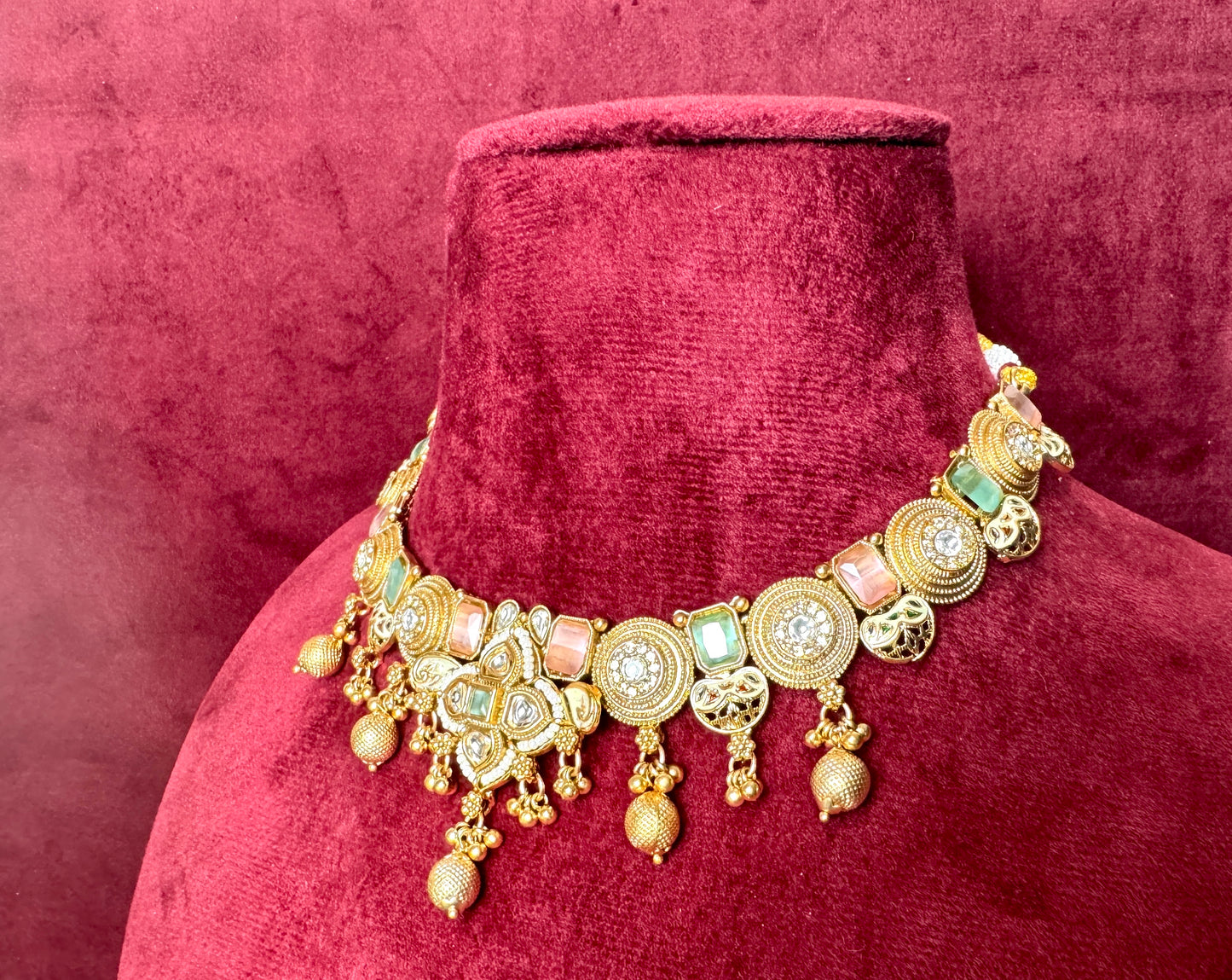 Mint Green and Baby pink choker Riva 1005